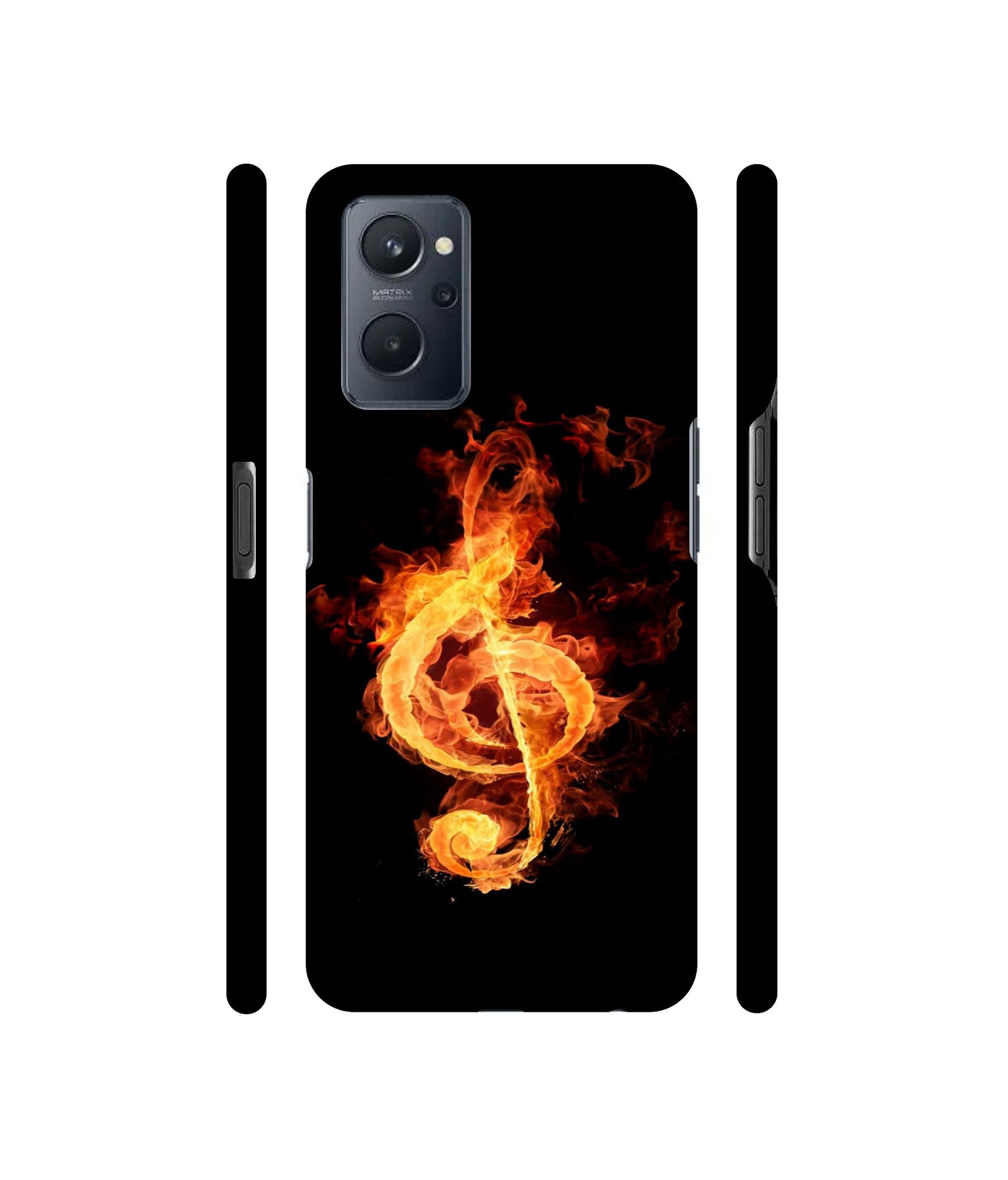 Fire Note Designer Hard Back Cover for Realme 9i 4G