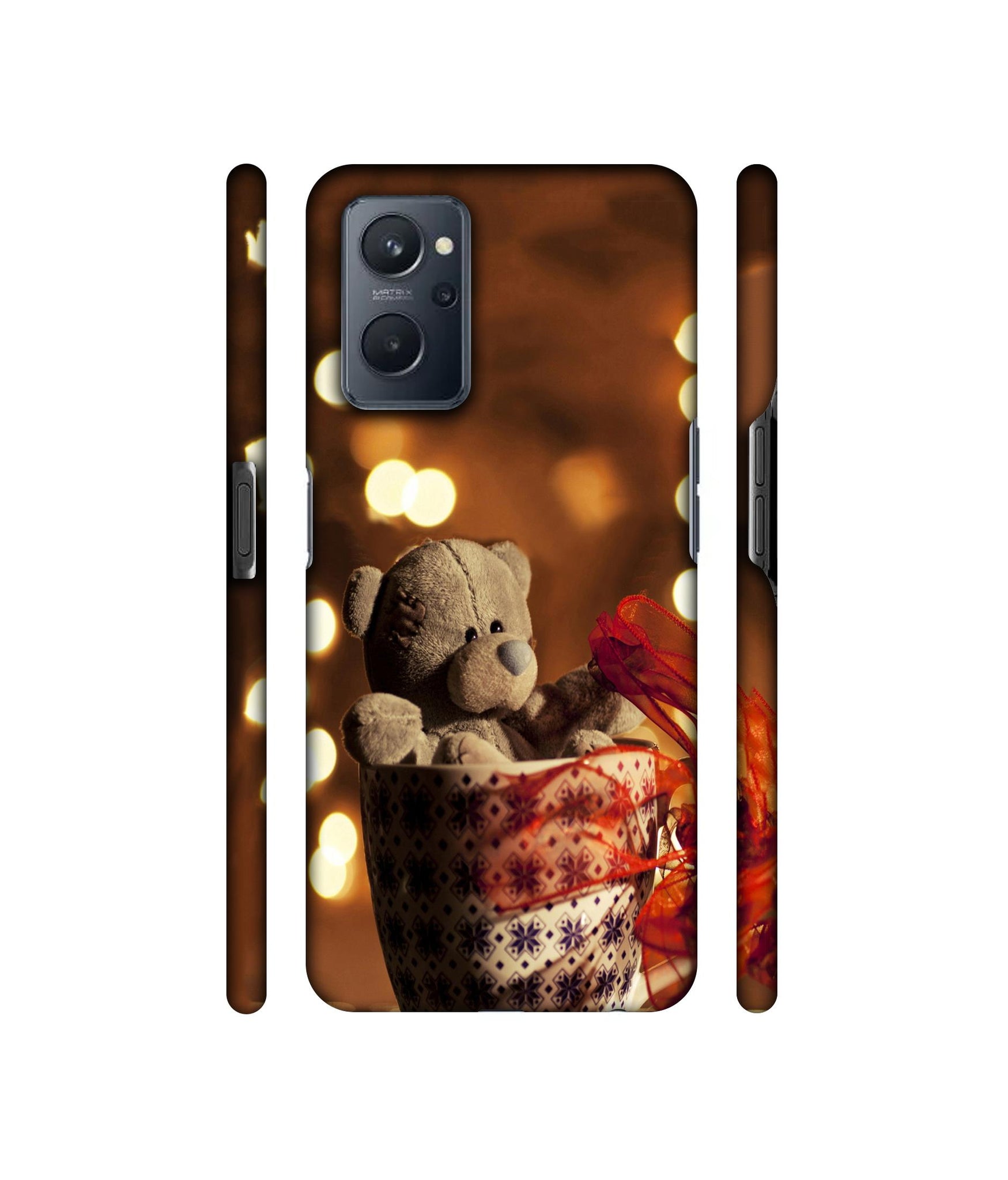 Teddy In Cup Designer Hard Back Cover for Realme 9i 4G