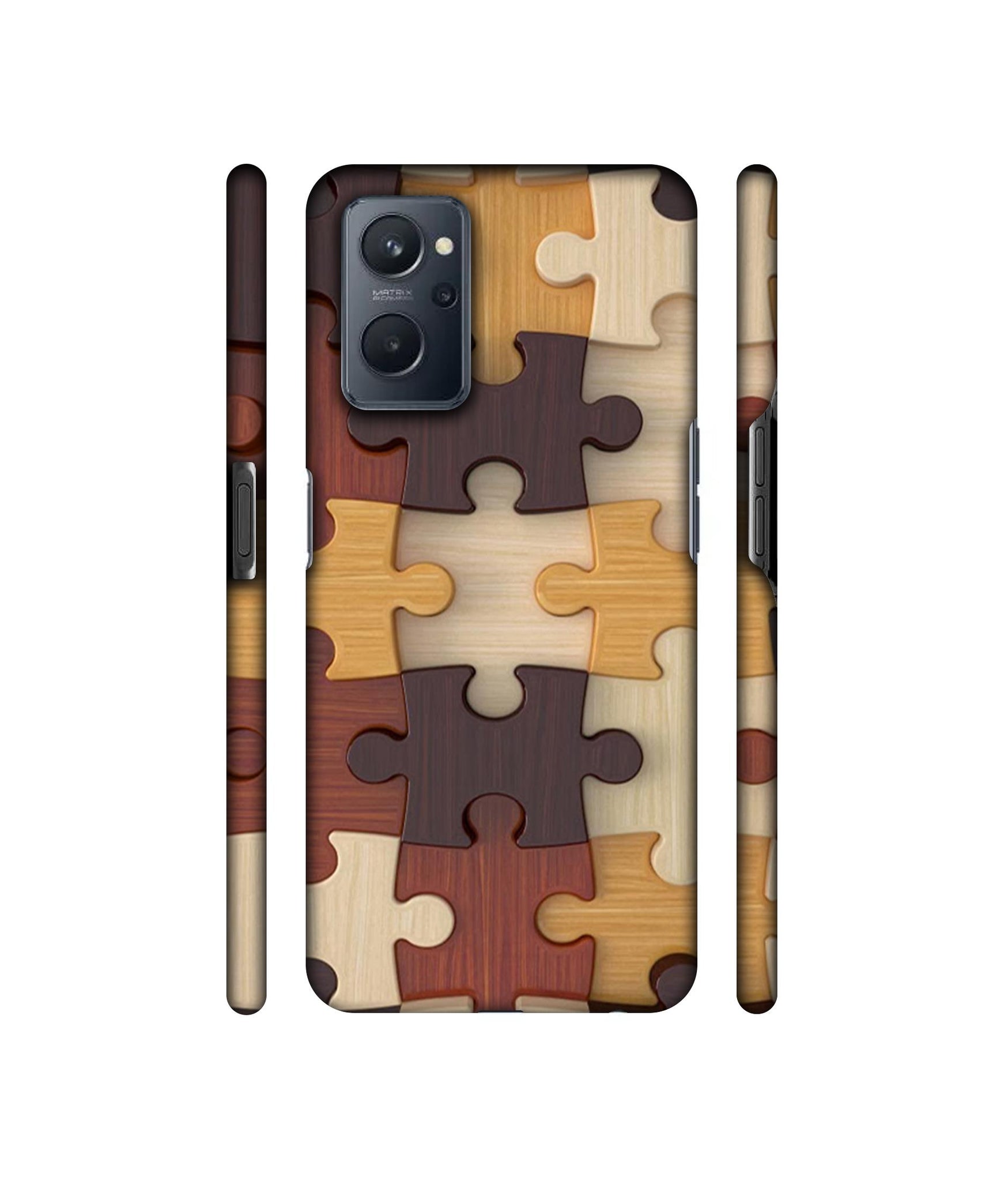 Puzzle Pattern Designer Hard Back Cover for Realme 9i 4G