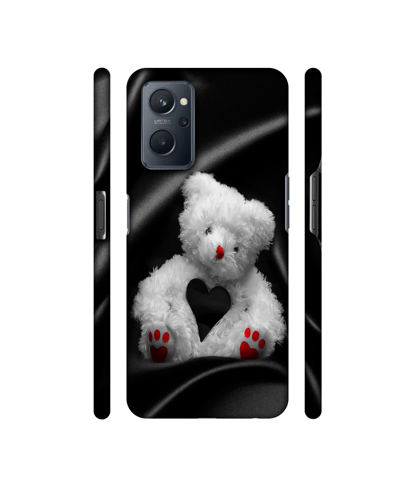 White Teddy Bear Designer Hard Back Cover for Realme 9i 4G
