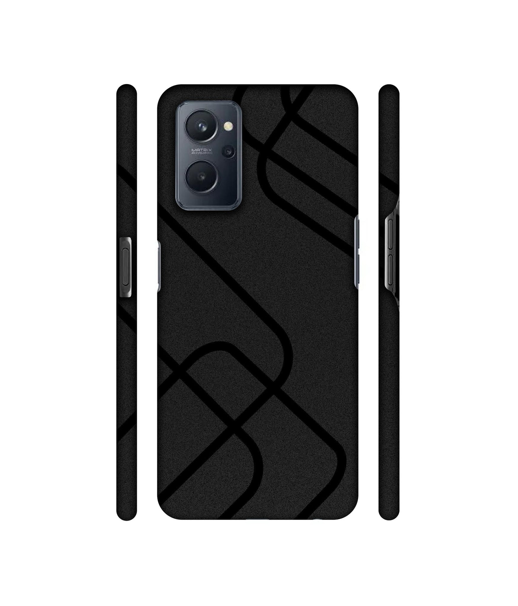 Zig-Zag Black Line Designer Hard Back Cover for Realme 9i 4G
