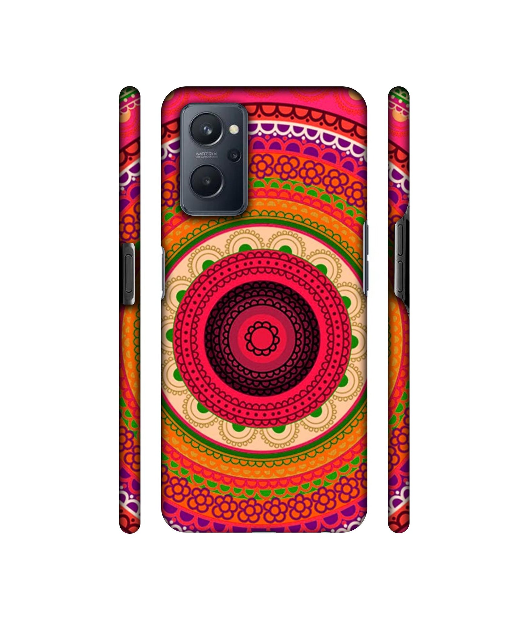 Round Rangoli Designer Hard Back Cover for Realme 9i 4G
