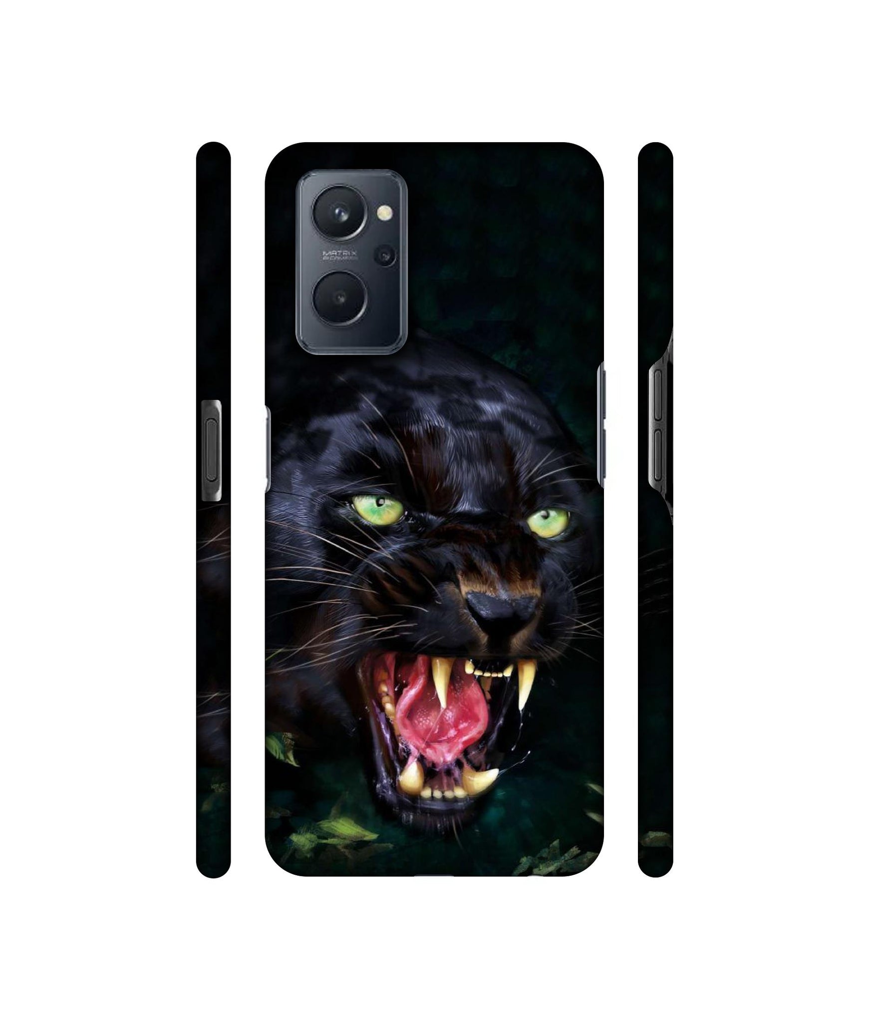 Angry Black Tiger Face Designer Hard Back Cover for Realme 9i 4G
