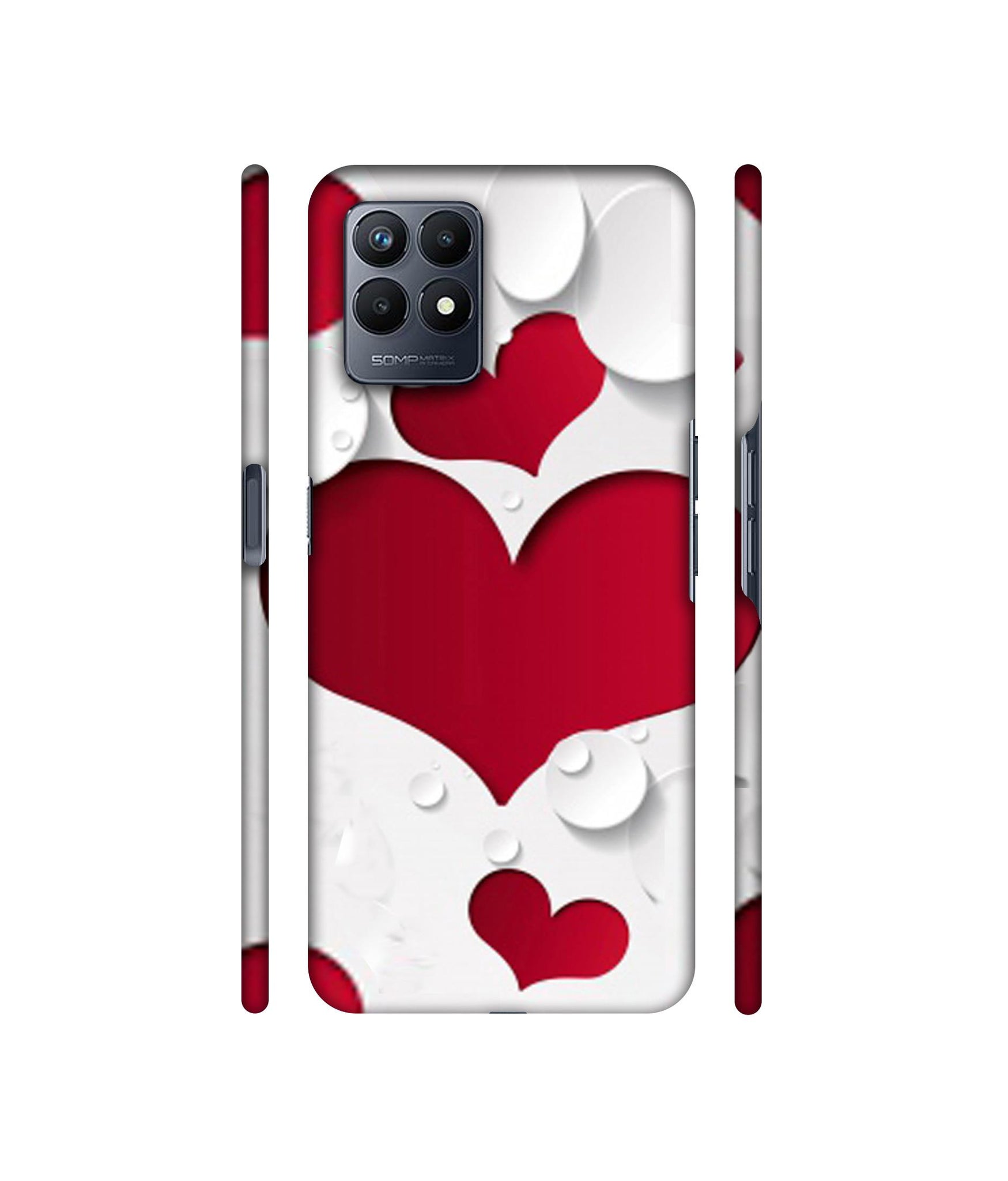 Multiple Hearts Designer Hard Back Cover for Realme Narzo 50