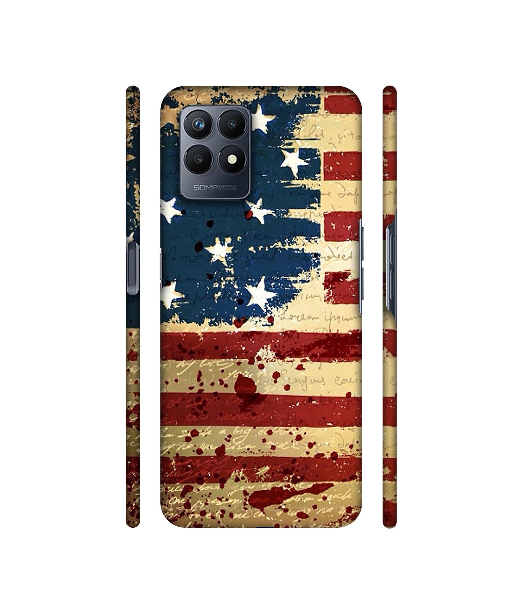 Colorful USA Flag Designer Hard Back Cover for Realme Narzo 50