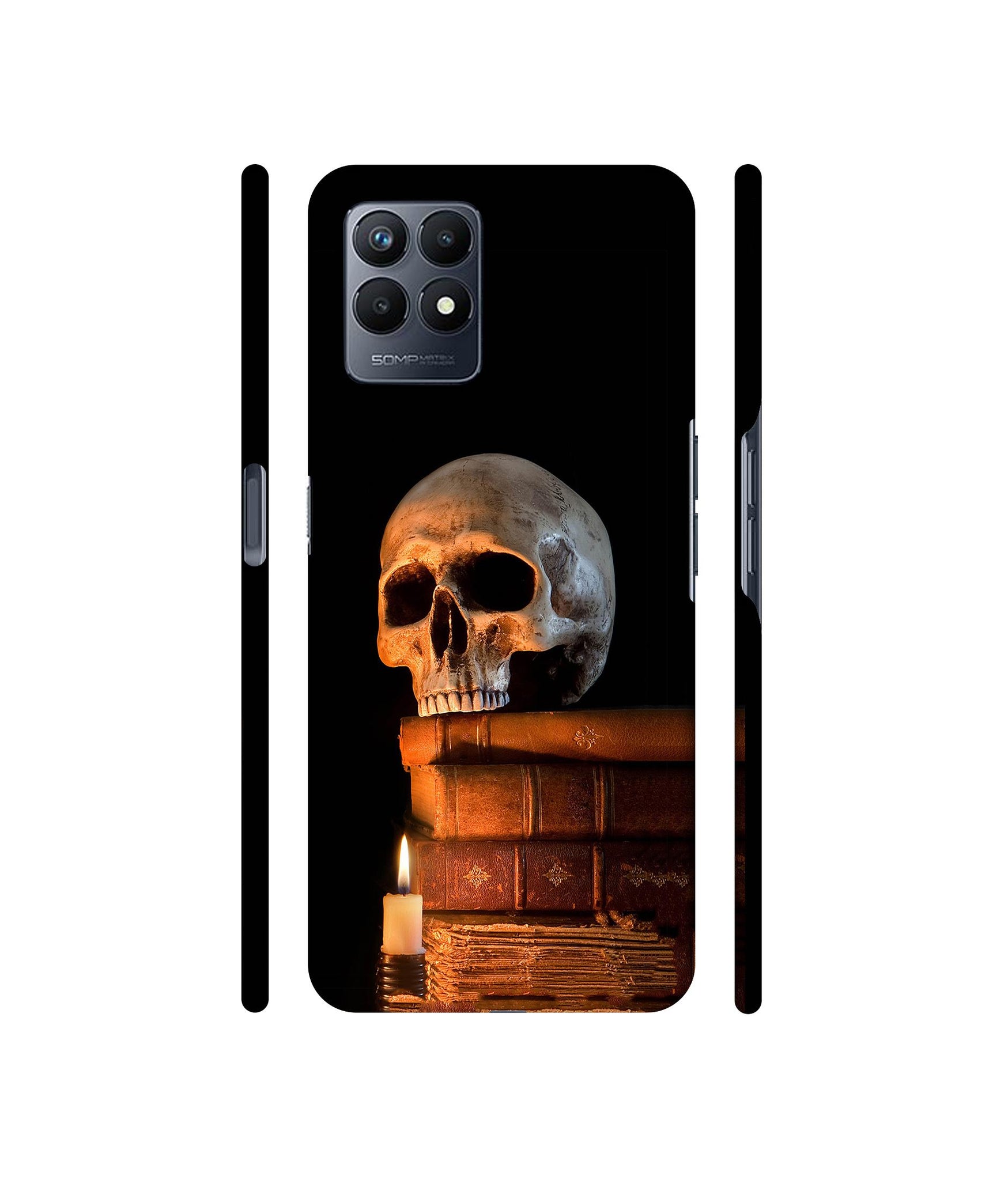 Skull Magic Candles Books Designer Hard Back Cover for Realme Narzo 50