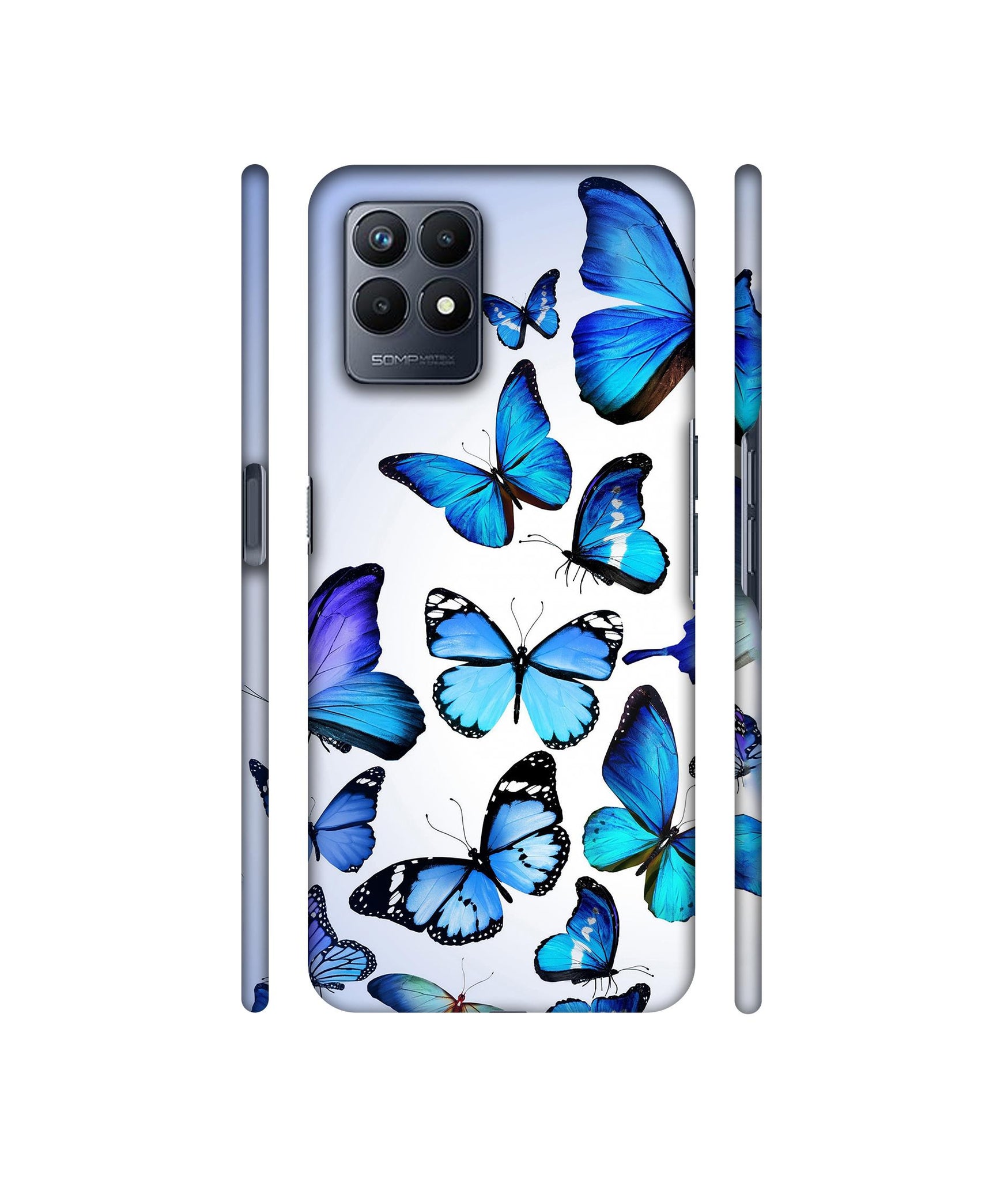 Colorful Flying Butterfly Designer Hard Back Cover for Realme Narzo 50