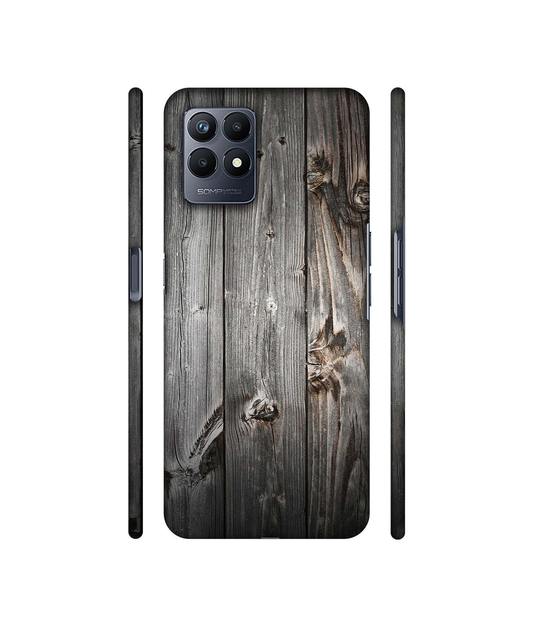 Grey Wooden Texture Designer Hard Back Cover for Realme Narzo 50