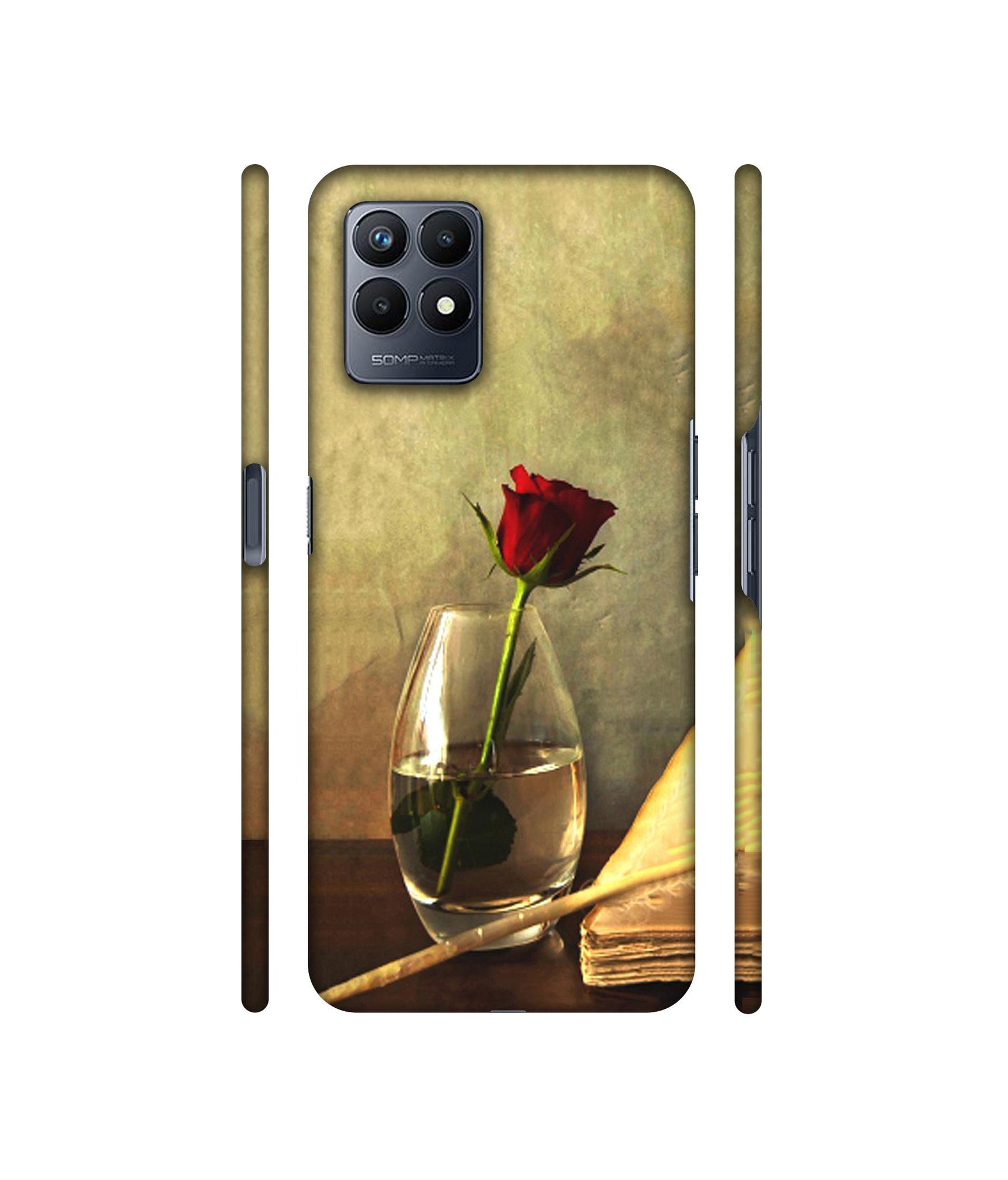 Red Rose in Glass Designer Hard Back Cover for Realme Narzo 50