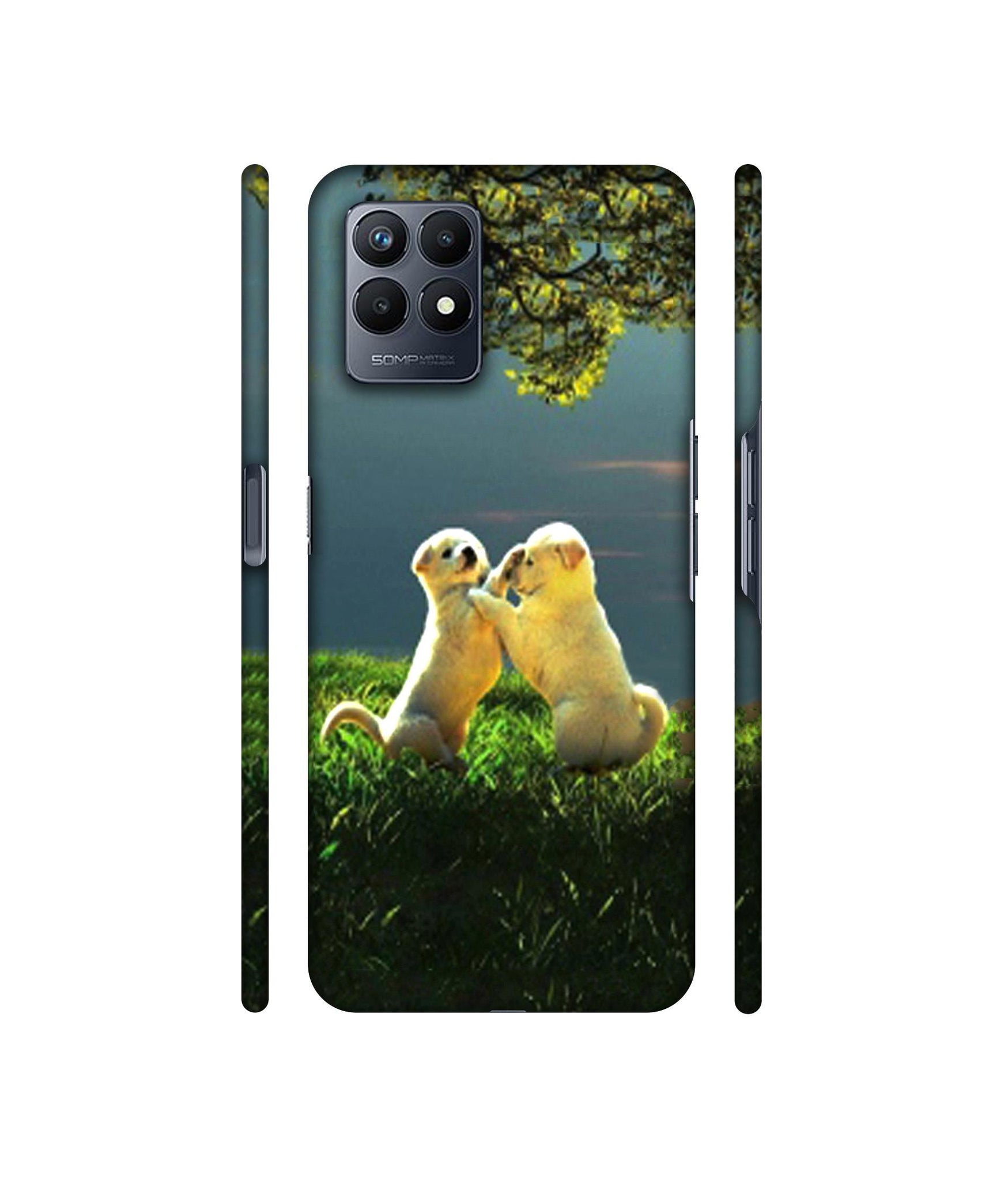 Puppy Couple Play Kids Nature Designer Hard Back Cover for Realme Narzo 50