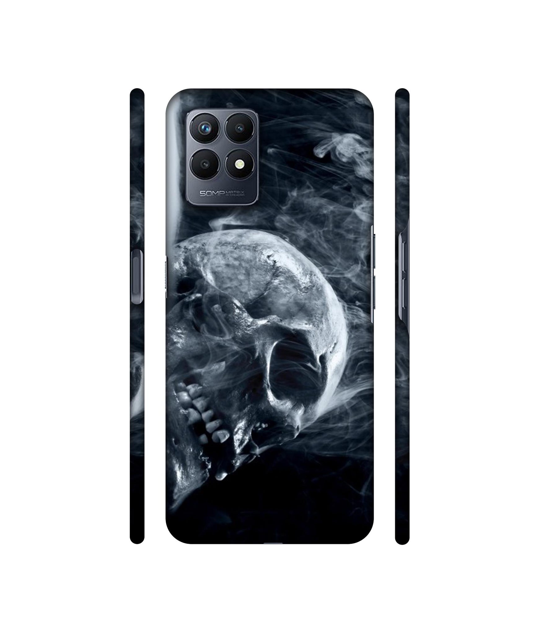 Skull Smoke Blue Scary Death Designer Hard Back Cover for Realme Narzo 50