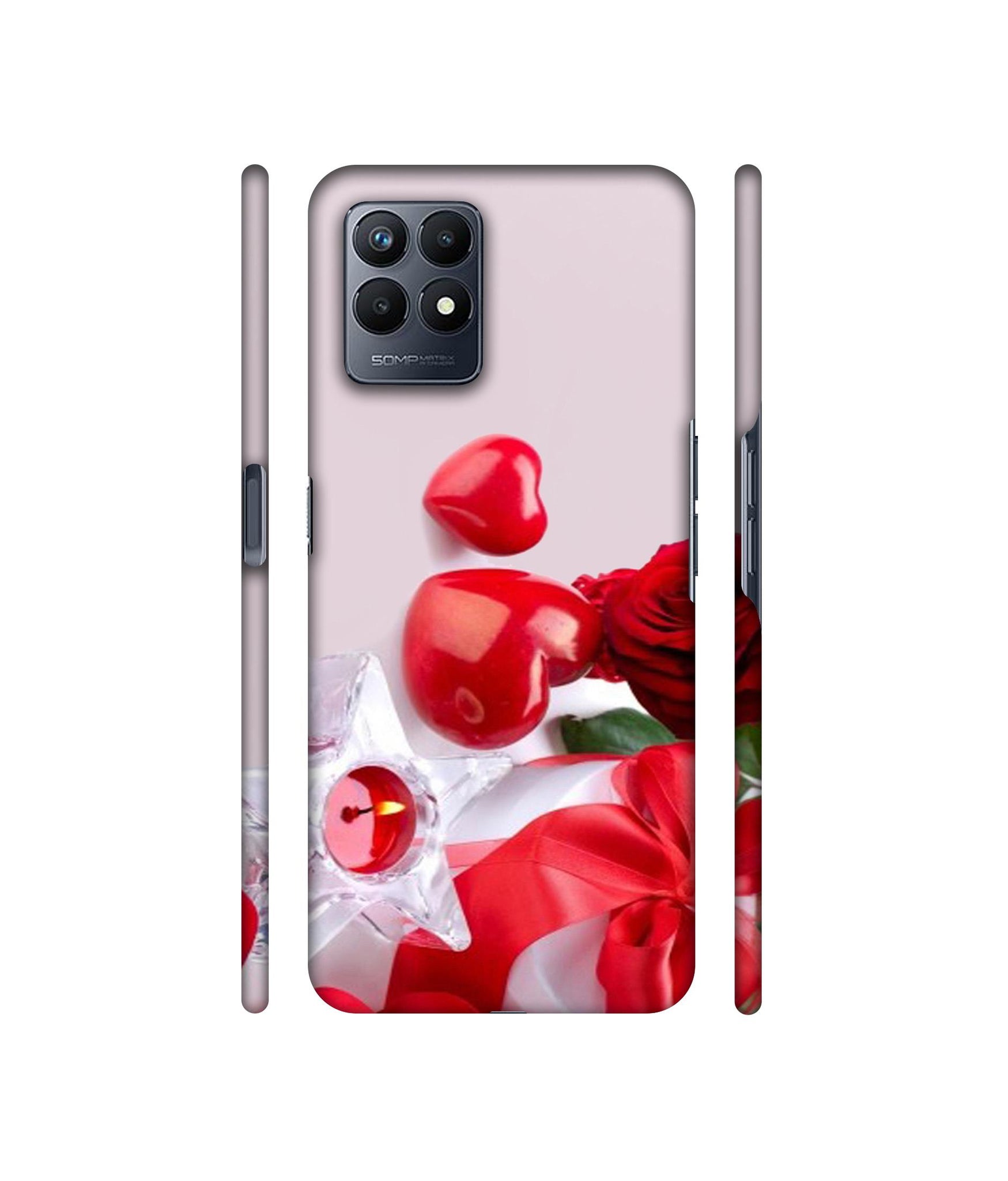 Red Rose Heart Valentines Couple Designer Hard Back Cover for Realme Narzo 50