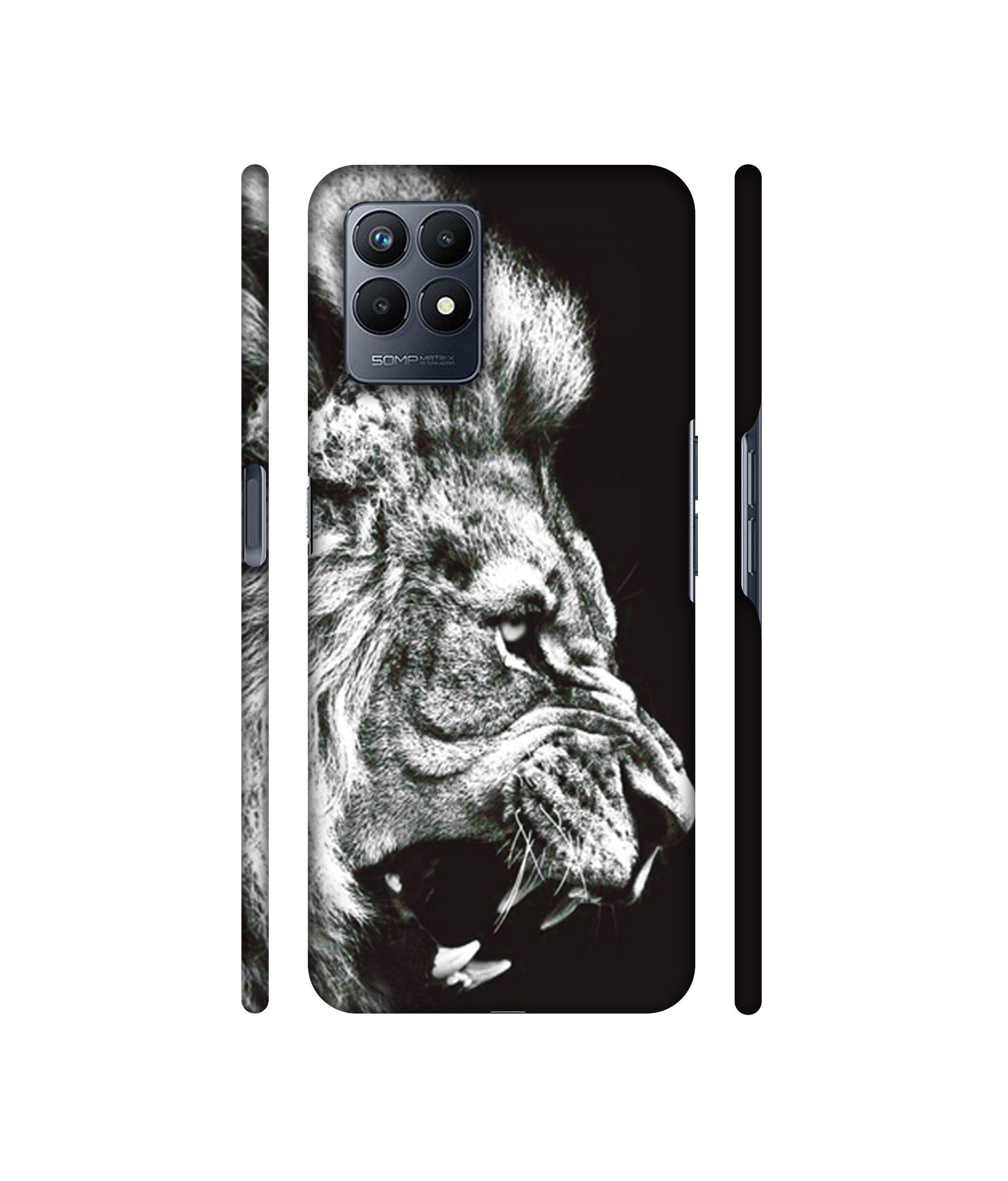 Angry Lion Designer Hard Back Cover for Realme Narzo 50