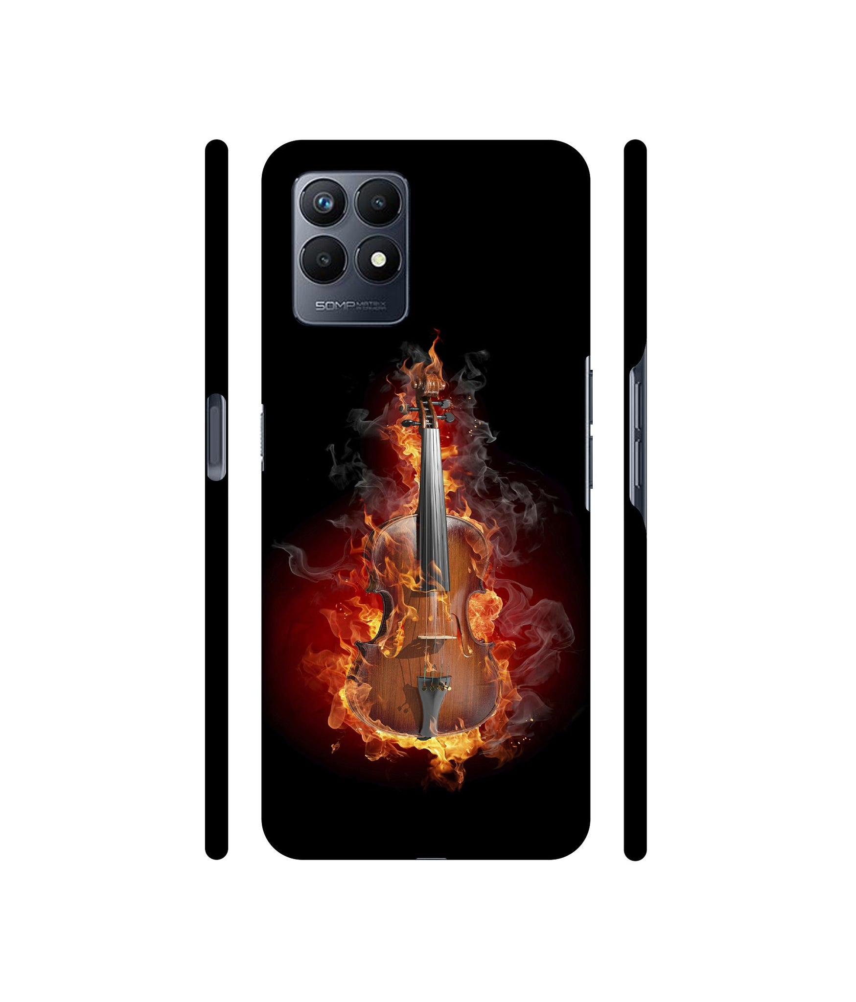 Burning Violin Designer Hard Back Cover for Realme Narzo 50