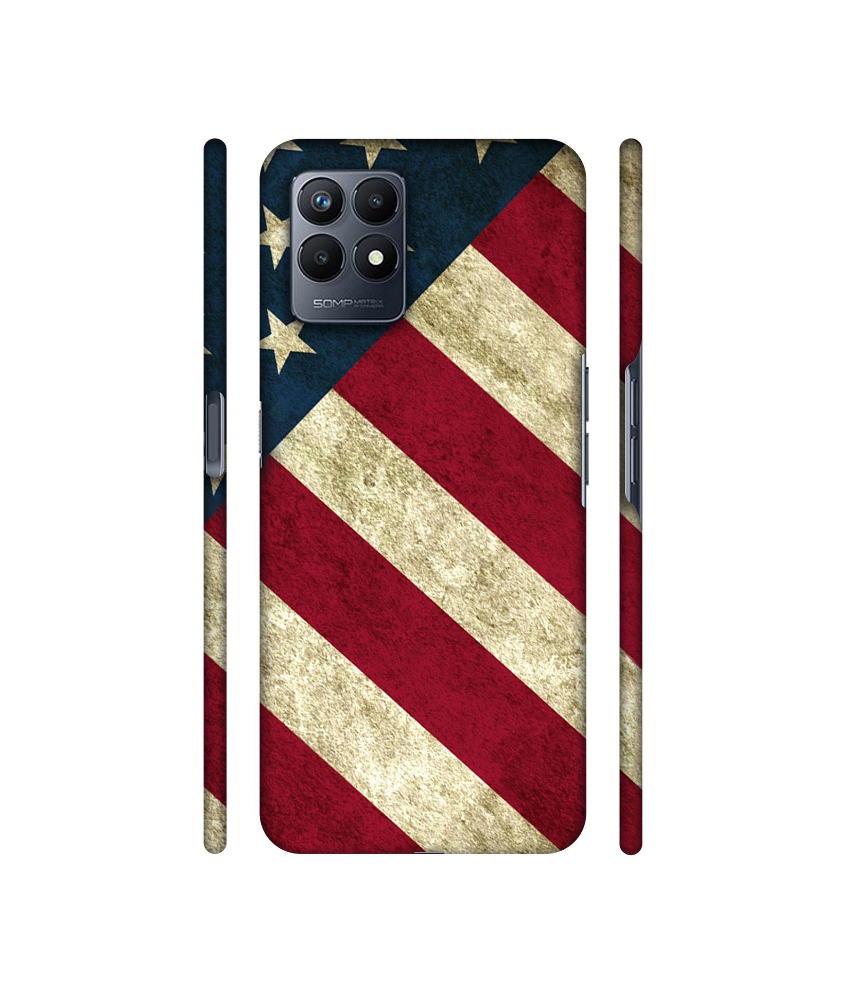 USA Flag Designer Hard Back Cover for Realme Narzo 50