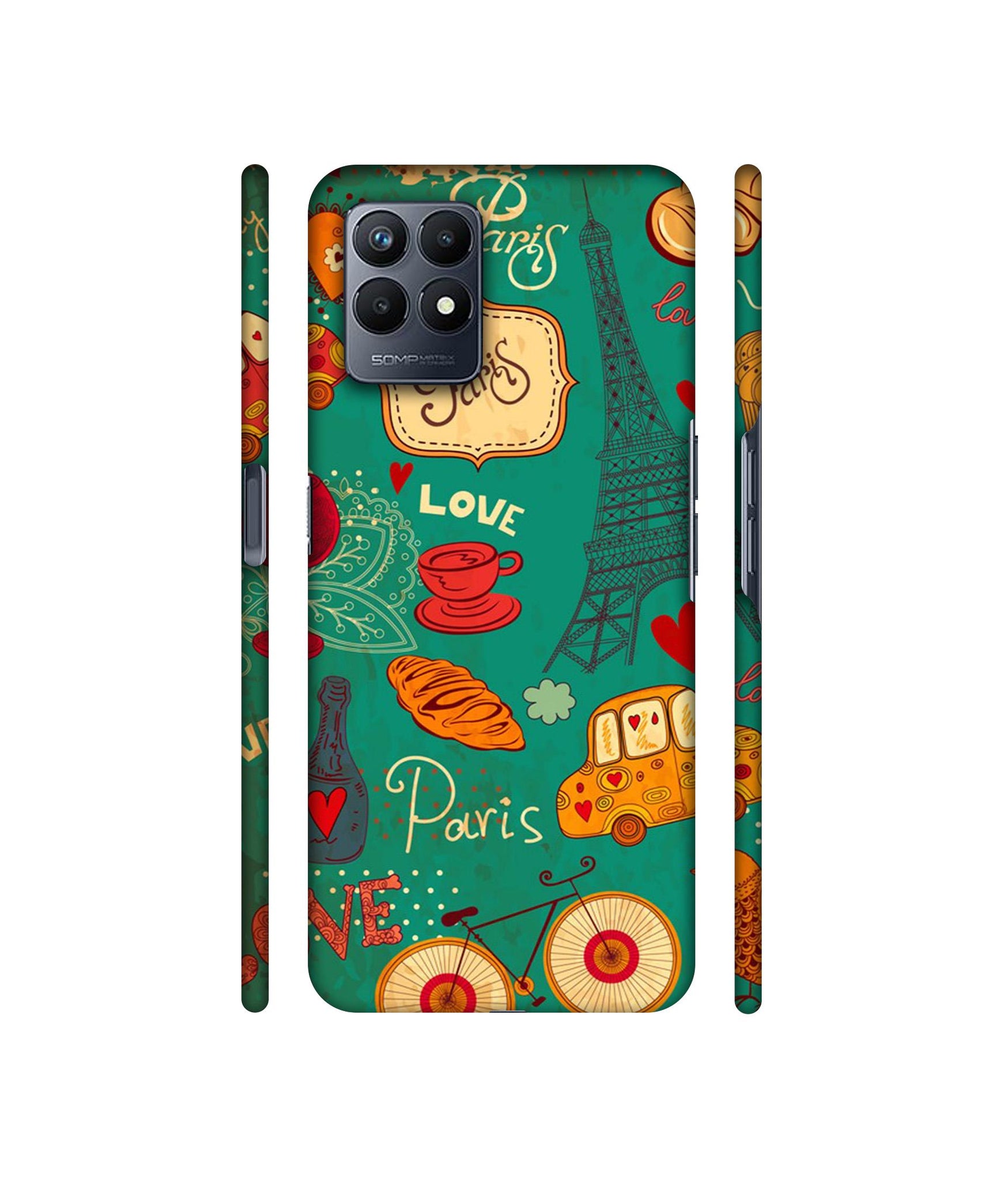 Paris Love Print Designer Hard Back Cover for Realme Narzo 50