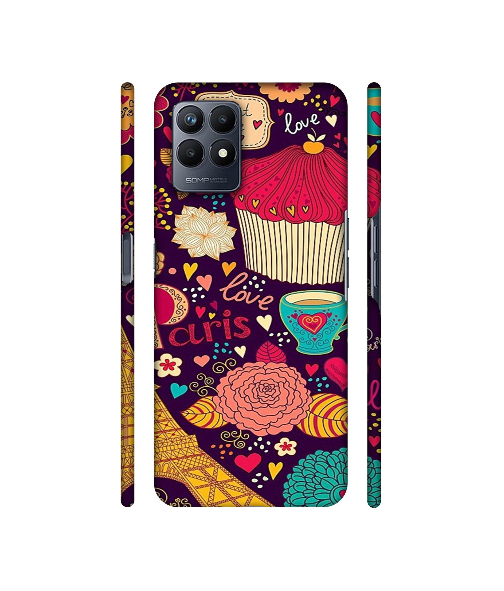 Paris Flower Love Designer Hard Back Cover for Realme Narzo 50
