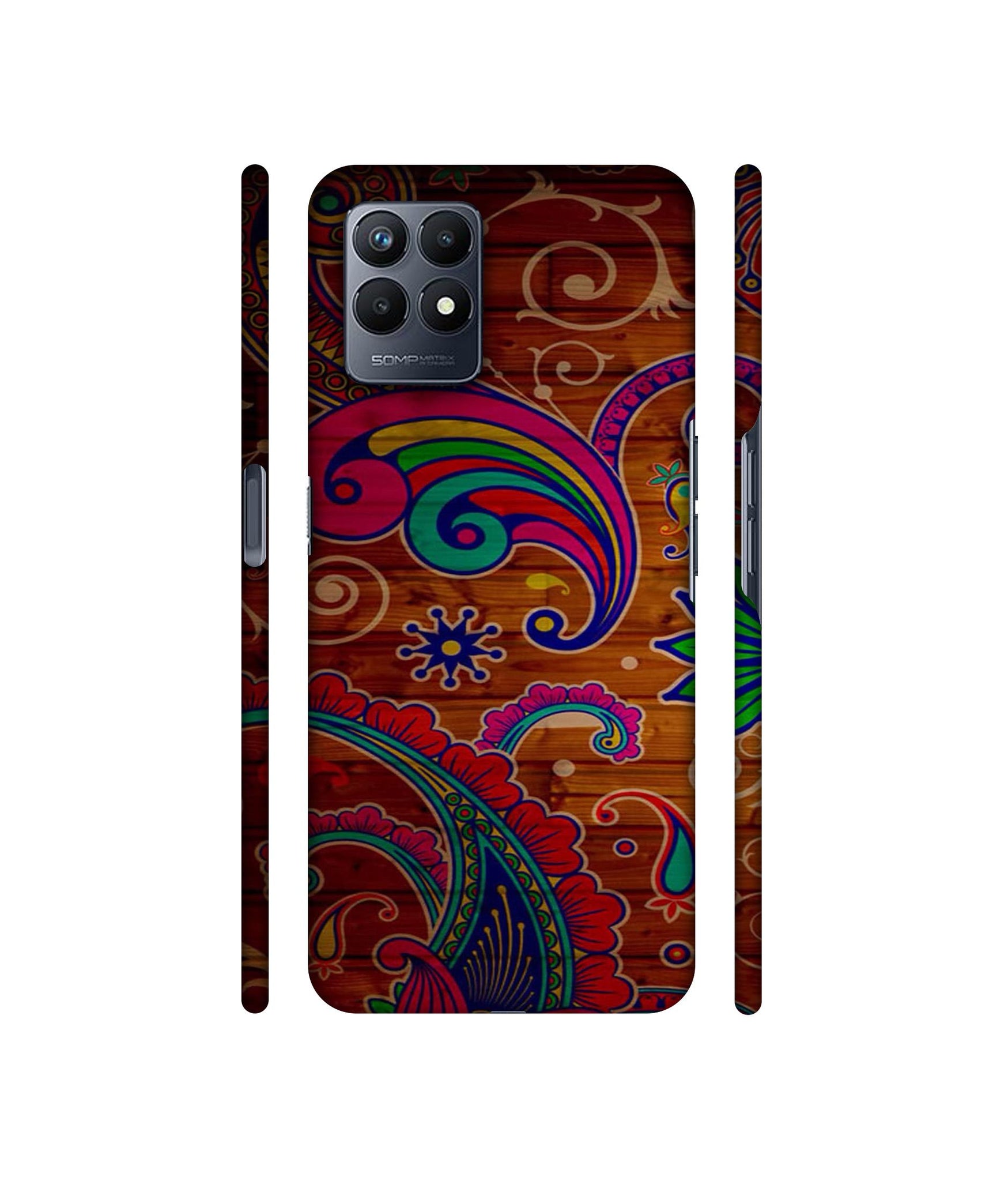 Wooden Pattern Print Designer Hard Back Cover for Realme Narzo 50