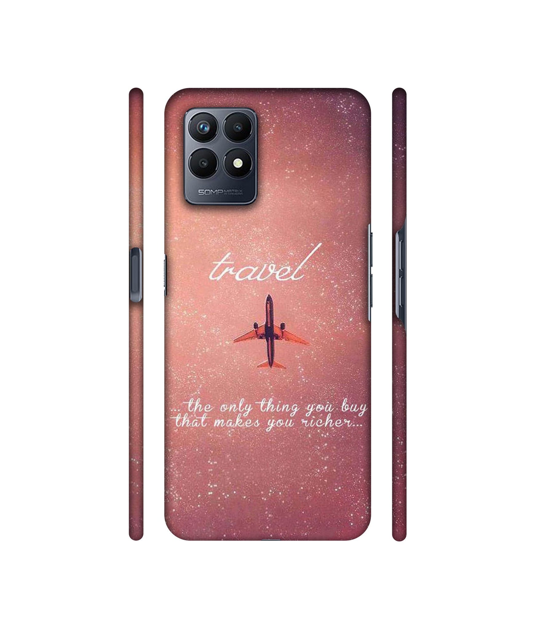 Travel with Plane Designer Hard Back Cover for Realme Narzo 50