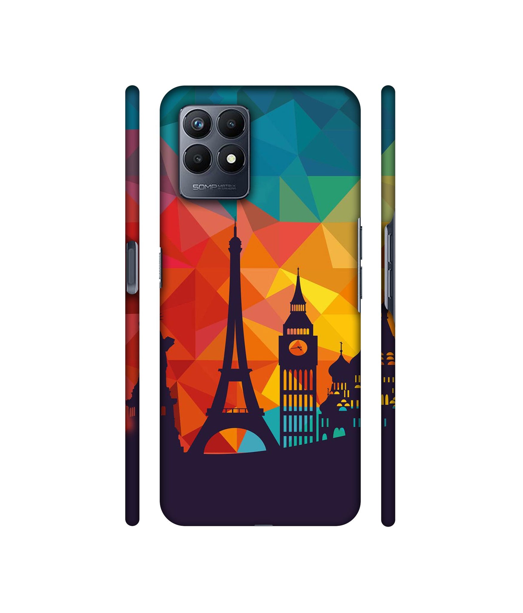 Colored Paris Designer Hard Back Cover for Realme Narzo 50