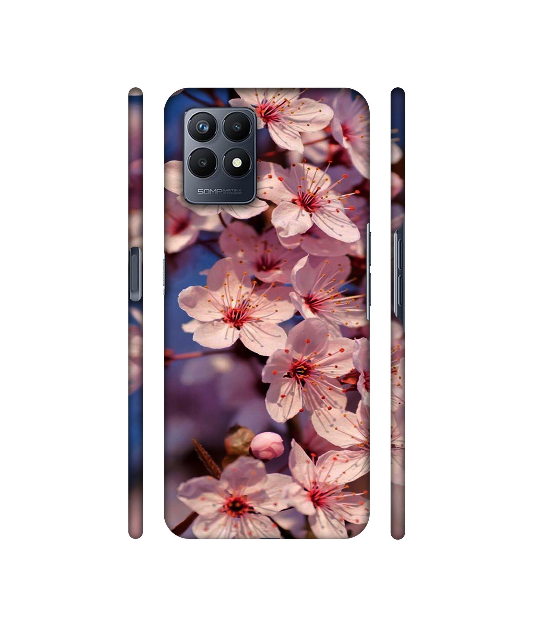 Pink Flowers Pattern Designer Hard Back Cover for Realme Narzo 50
