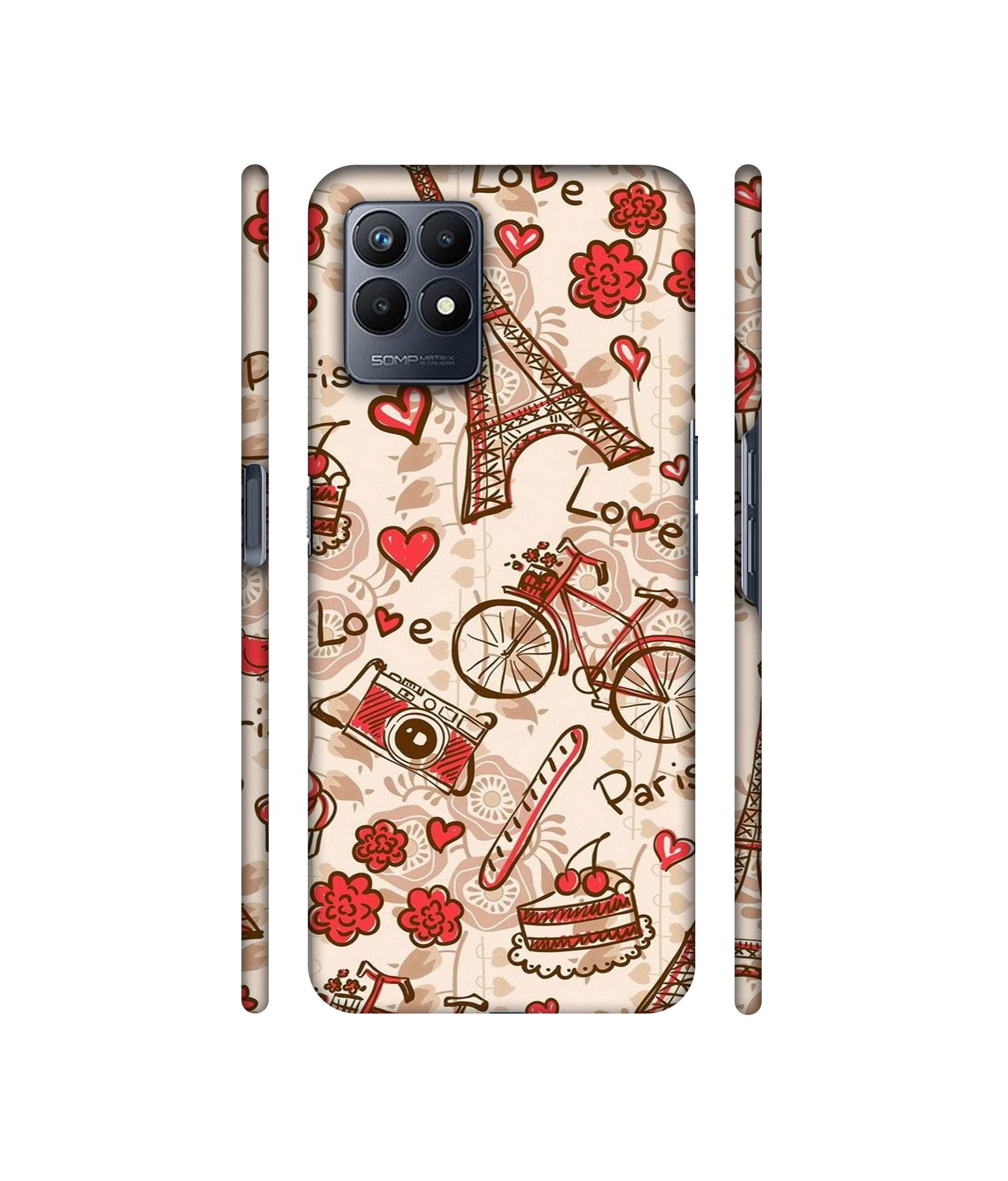 Vintage Paris Designer Hard Back Cover for Realme Narzo 50