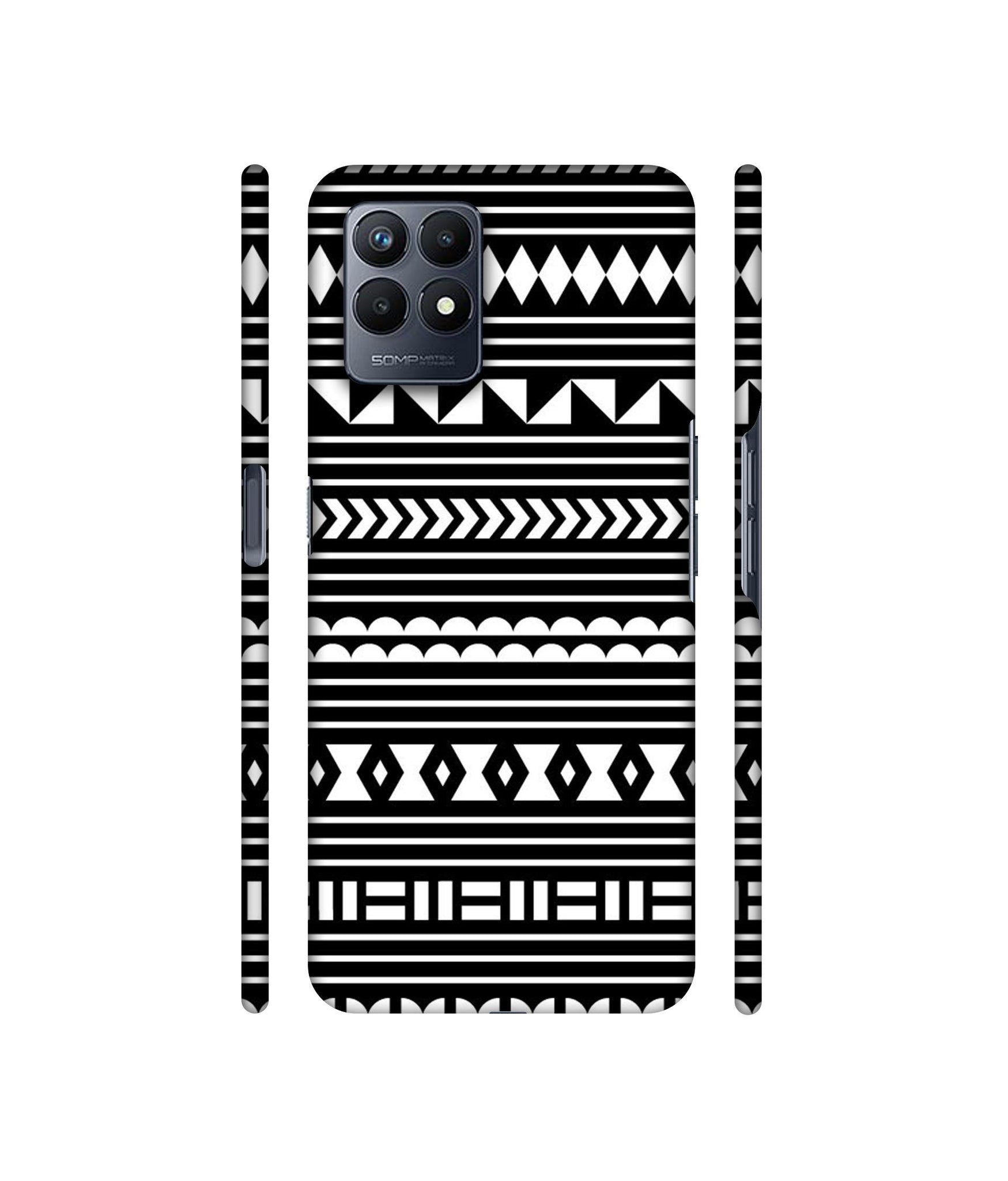 Black Pattern Designer Hard Back Cover for Realme Narzo 50