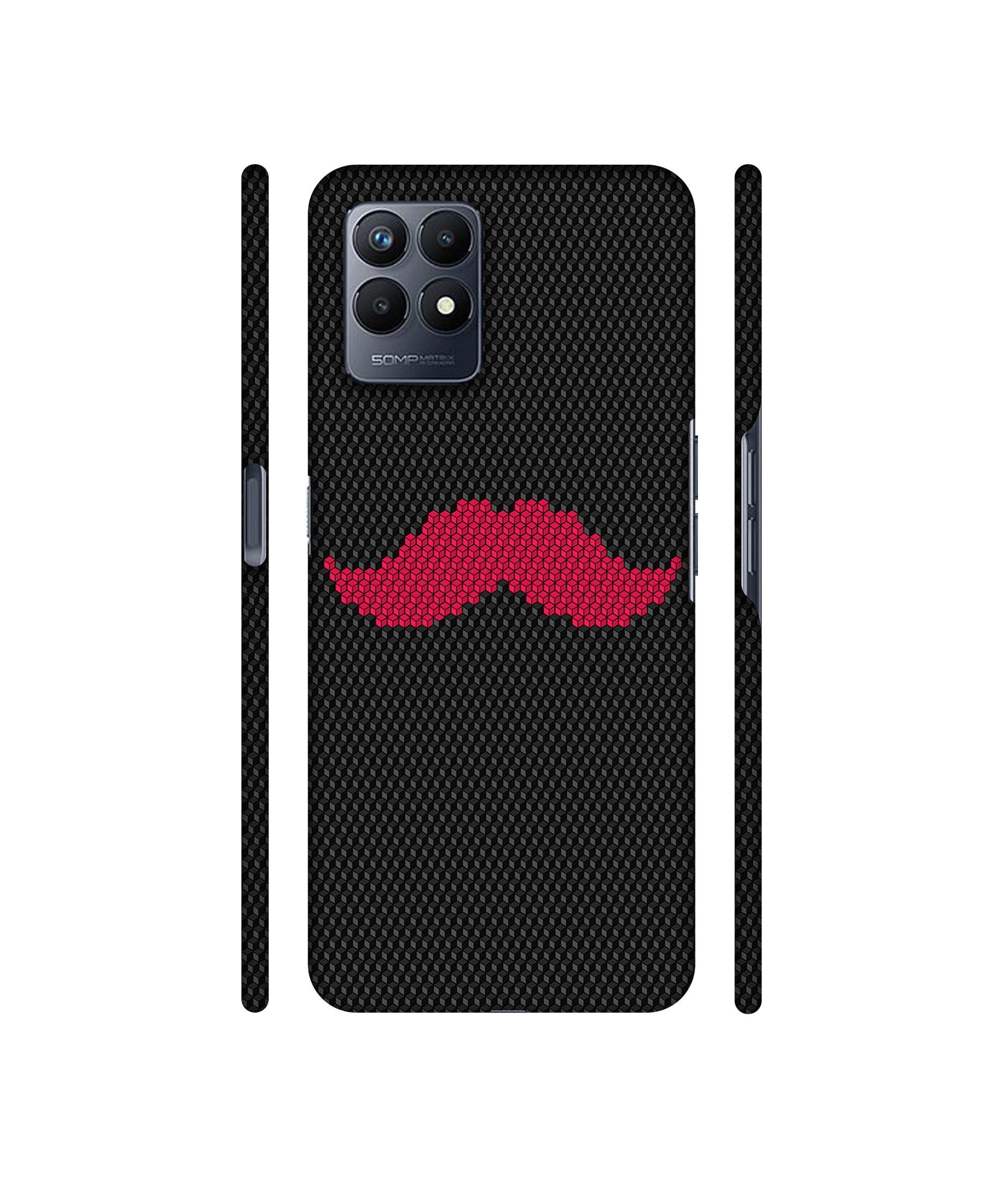 Pink Mustache Pattern Designer Hard Back Cover for Realme Narzo 50