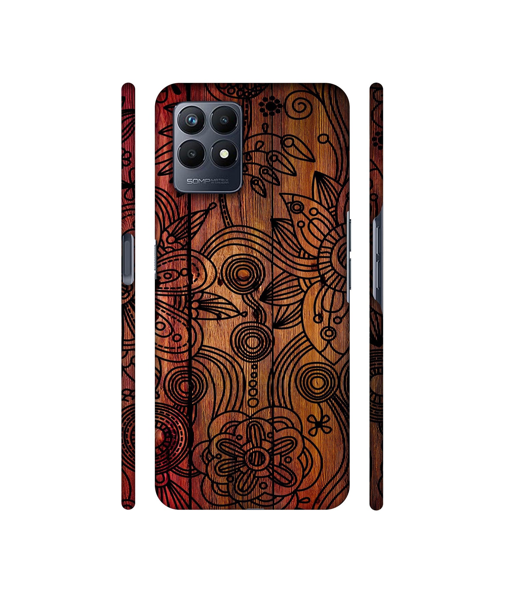 Dark Wooden Background Designer Hard Back Cover for Realme Narzo 50
