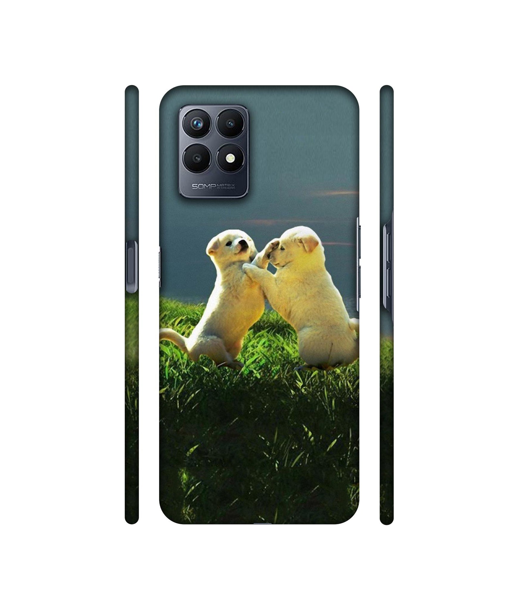 Puppy Couple Sunset Designer Hard Back Cover for Realme Narzo 50
