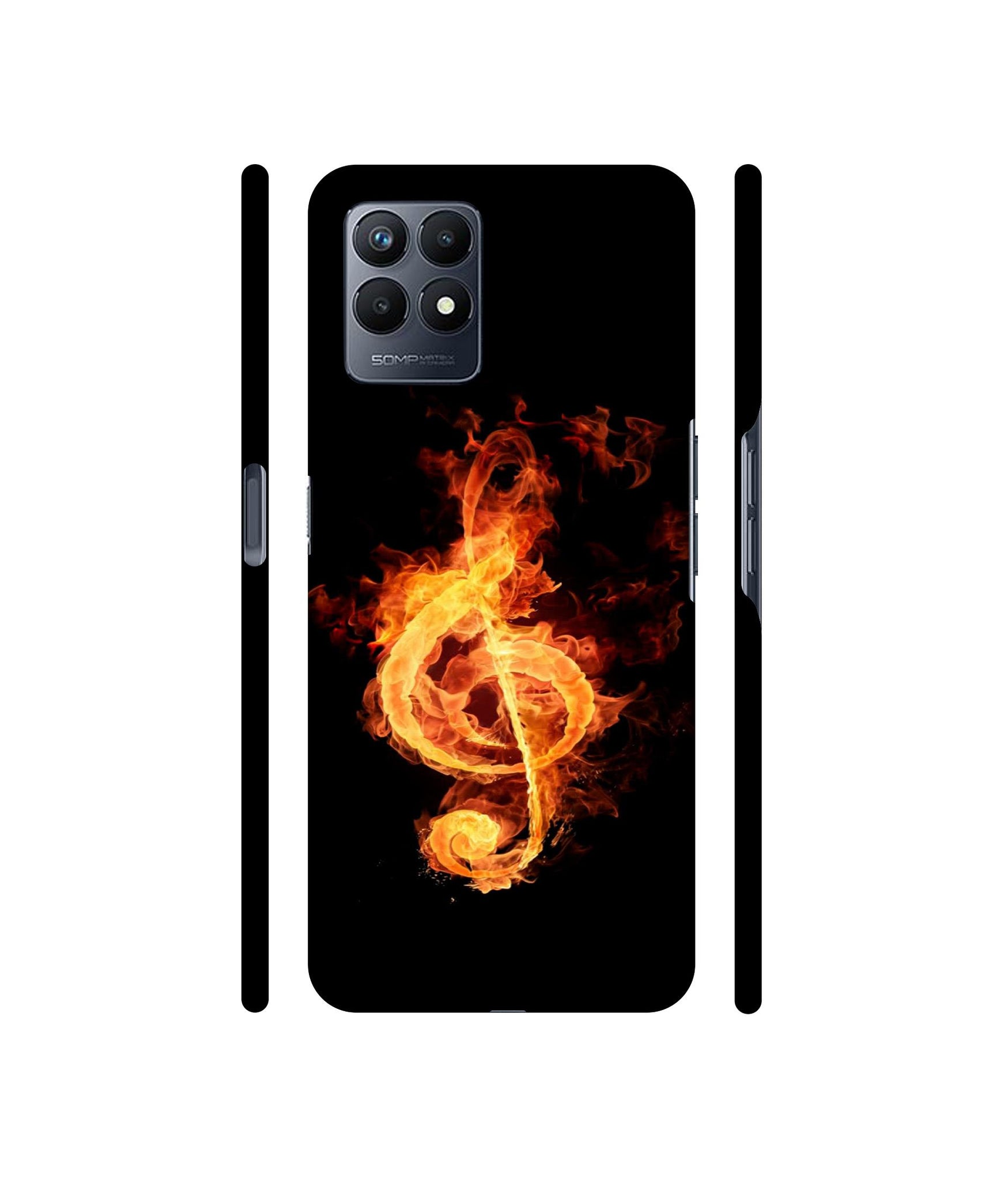 Fire Note Designer Hard Back Cover for Realme Narzo 50