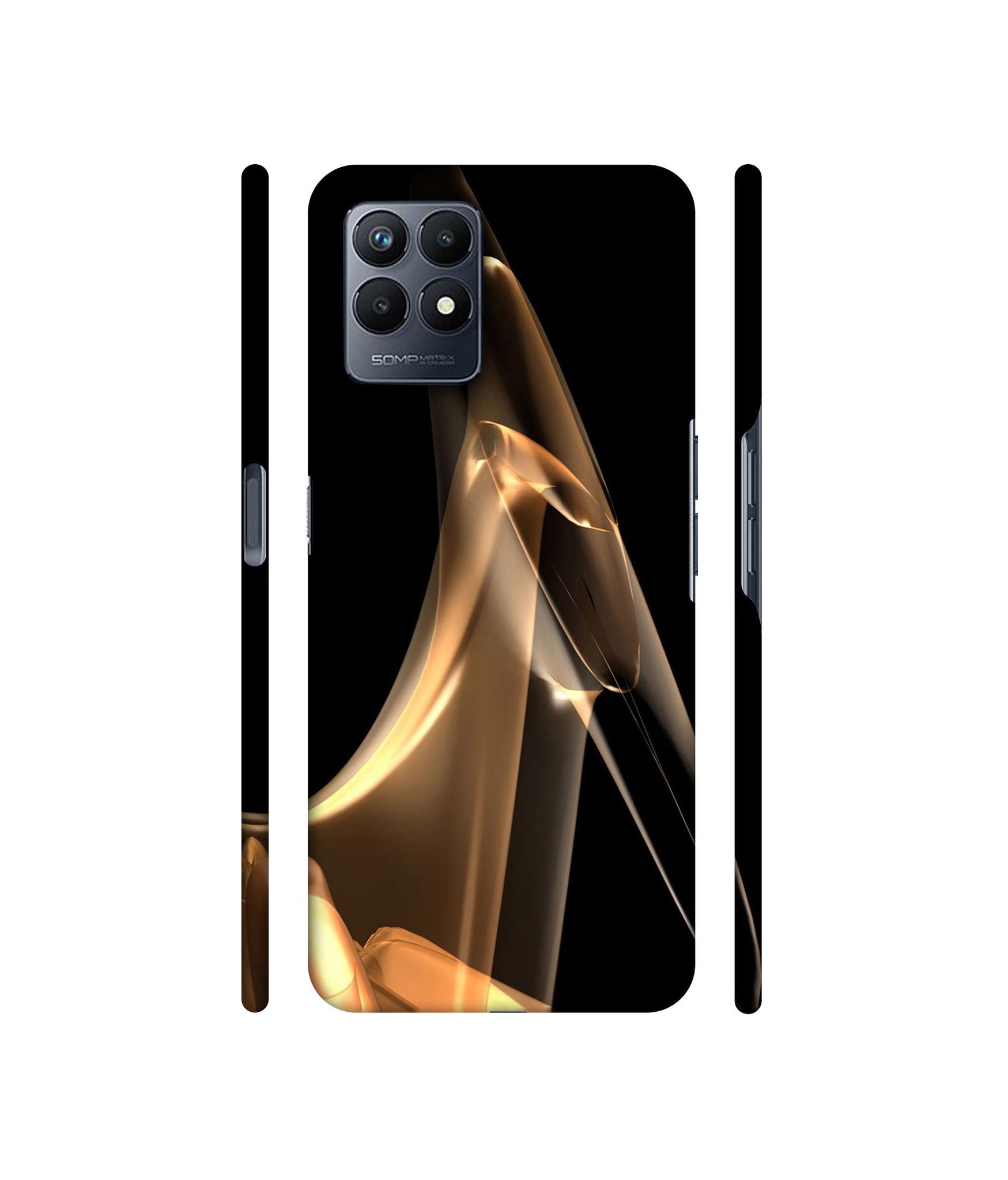 Gold Smoke Designer Hard Back Cover for Realme Narzo 50