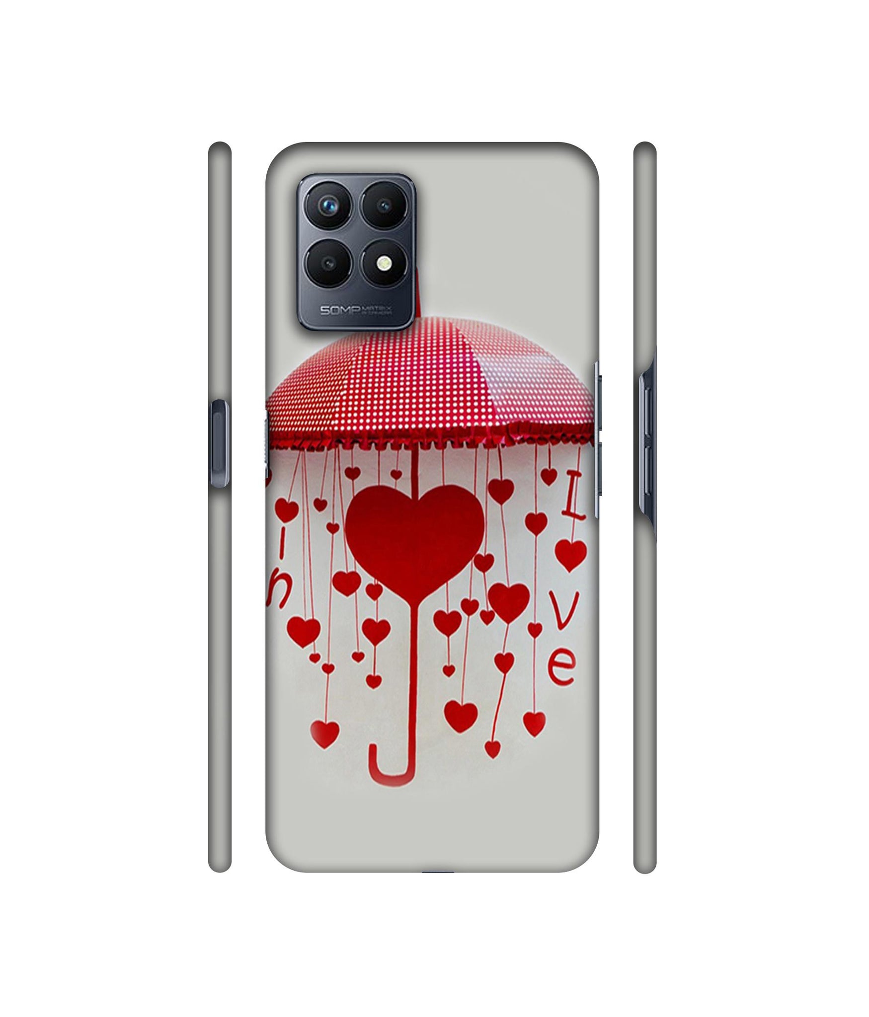 Love Heart Designer Hard Back Cover for Realme Narzo 50