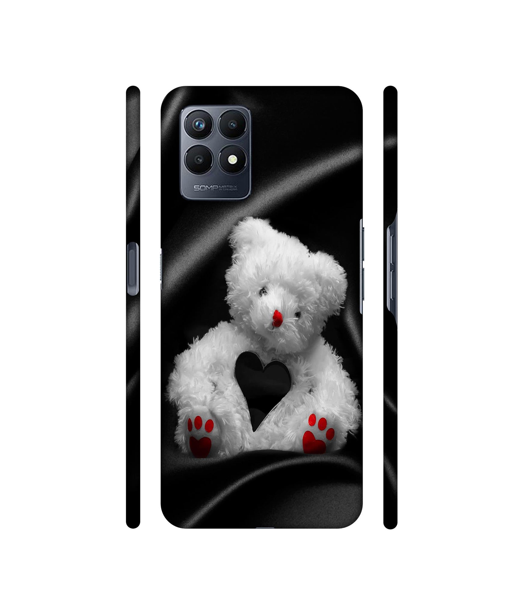 White Teddy Bear Designer Hard Back Cover for Realme Narzo 50