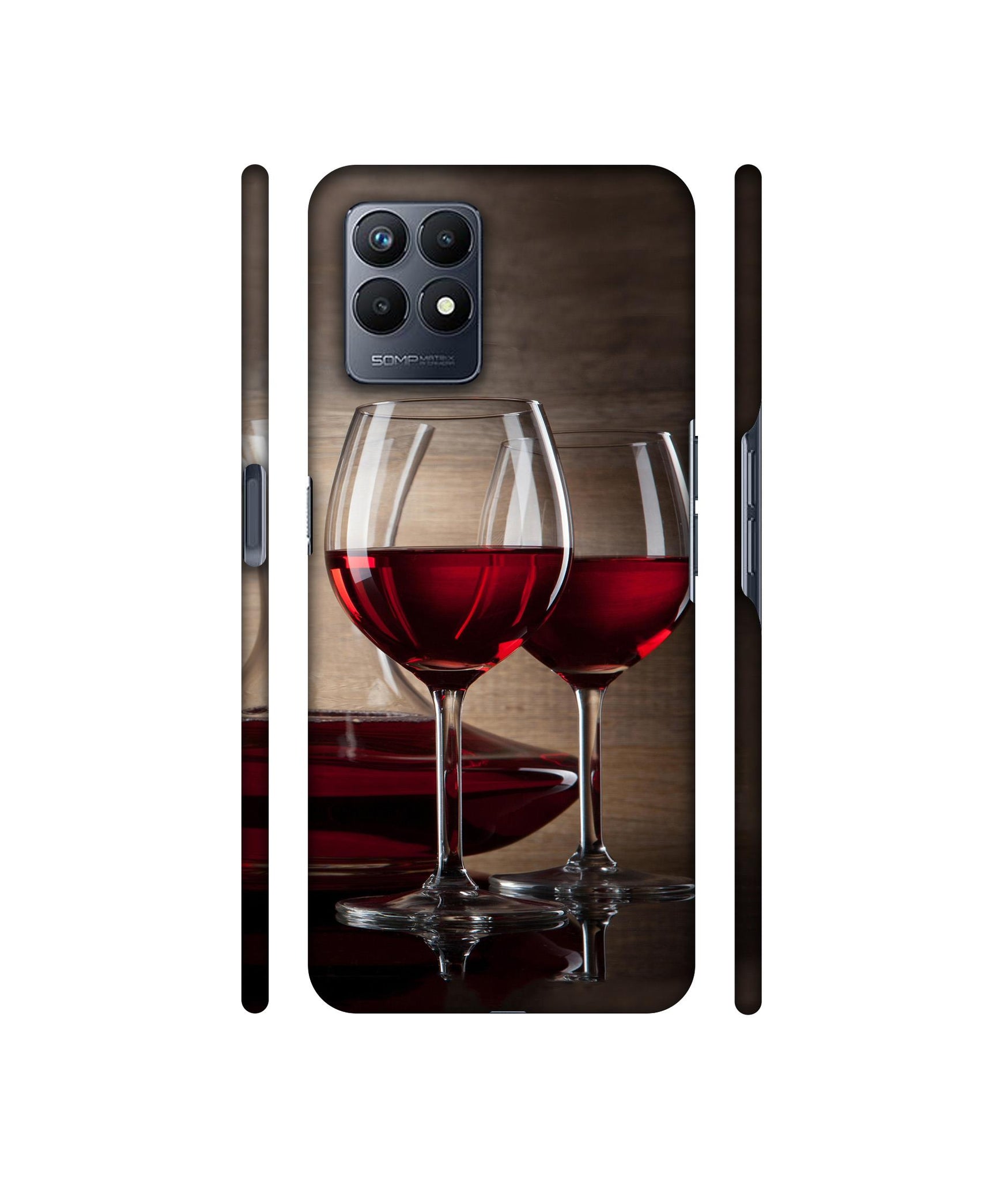 Wine Glass Designer Hard Back Cover for Realme Narzo 50