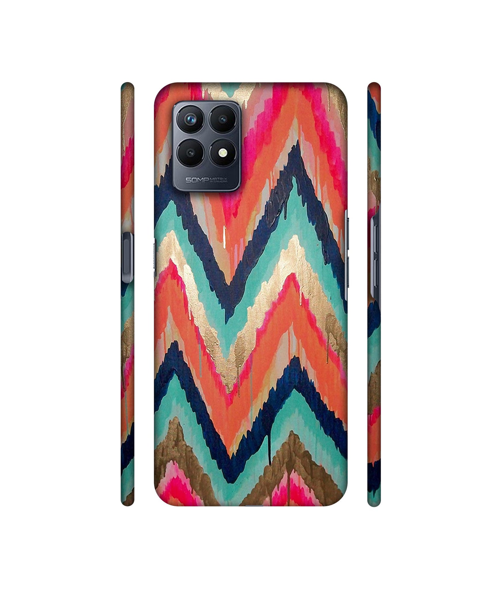 Colorful Zig-Zag Lines Art Designer Hard Back Cover for Realme Narzo 50