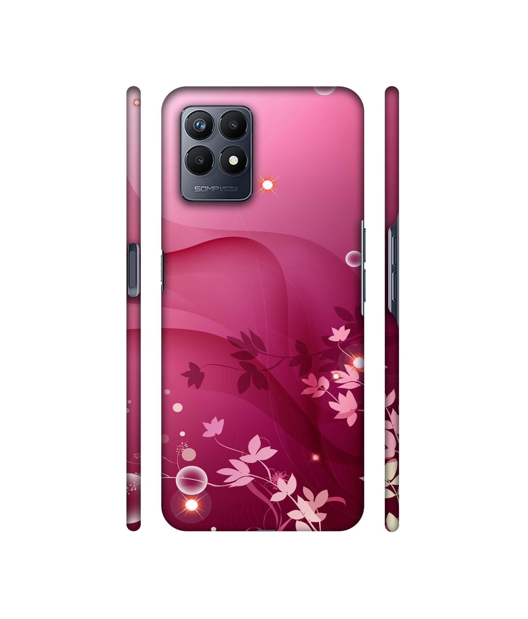 Pink Abstract Designer Hard Back Cover for Realme Narzo 50