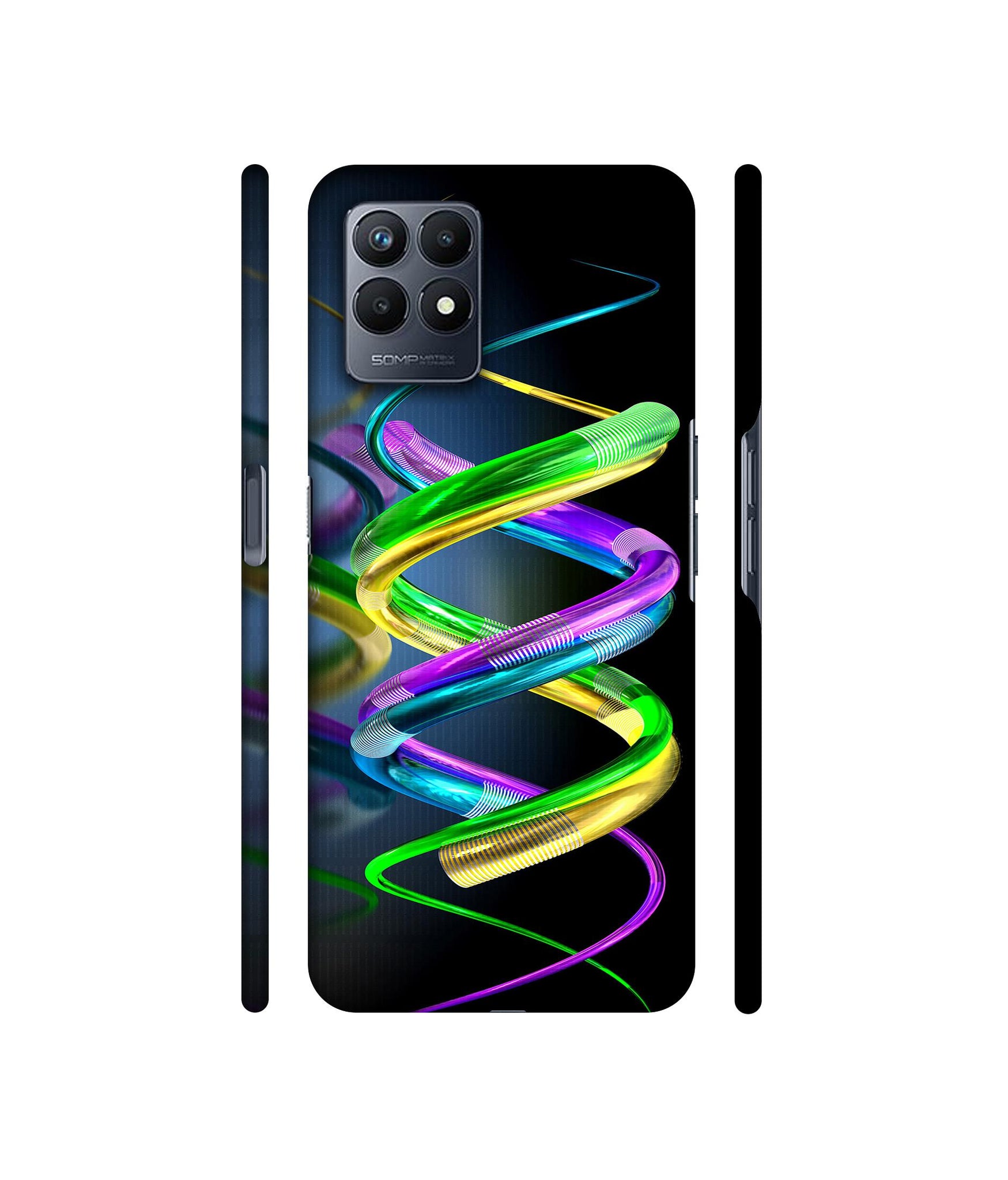 3D Spiral Designer Hard Back Cover for Realme Narzo 50