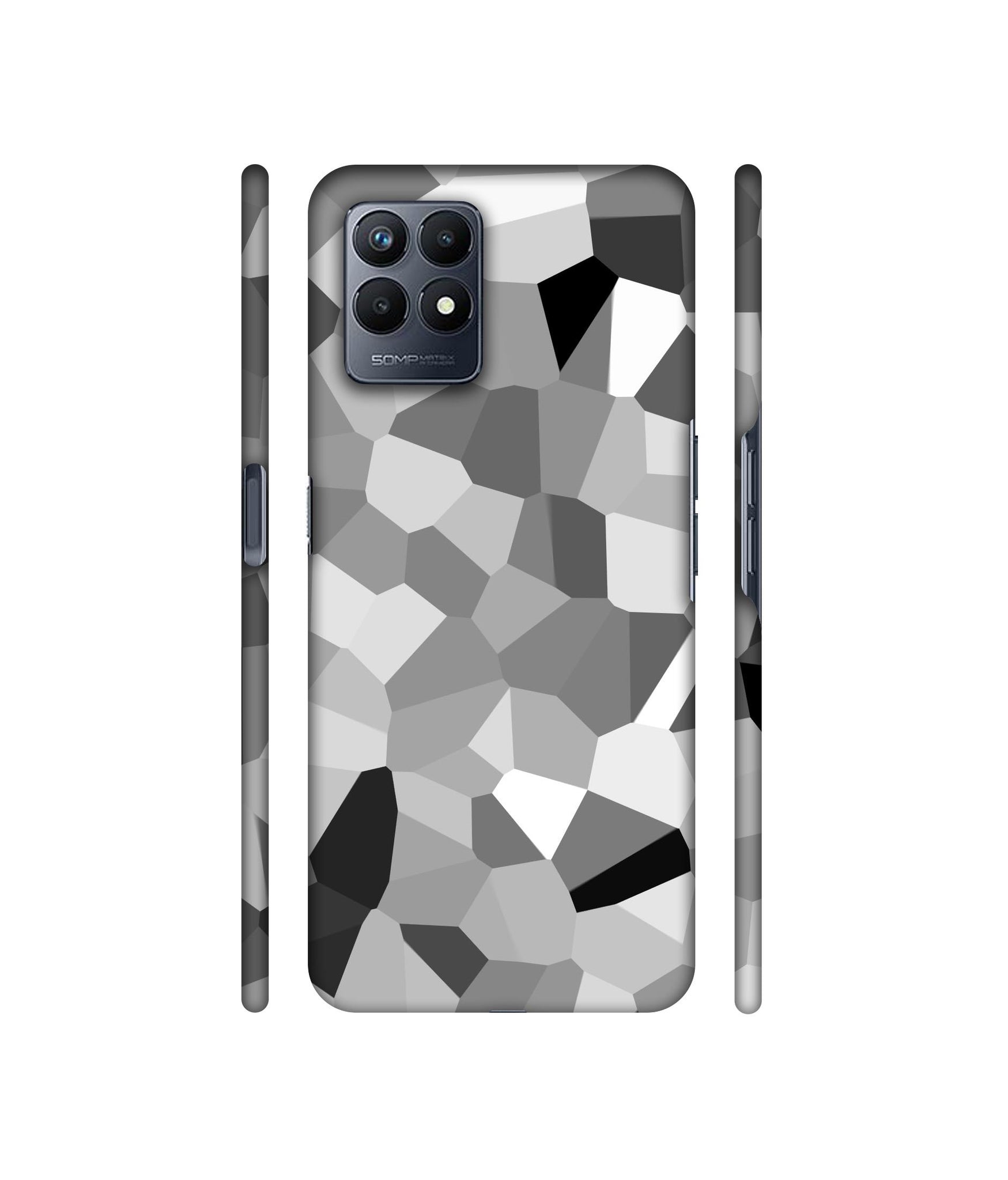 Black & White Mathematical Shape Designer Hard Back Cover for Realme Narzo 50