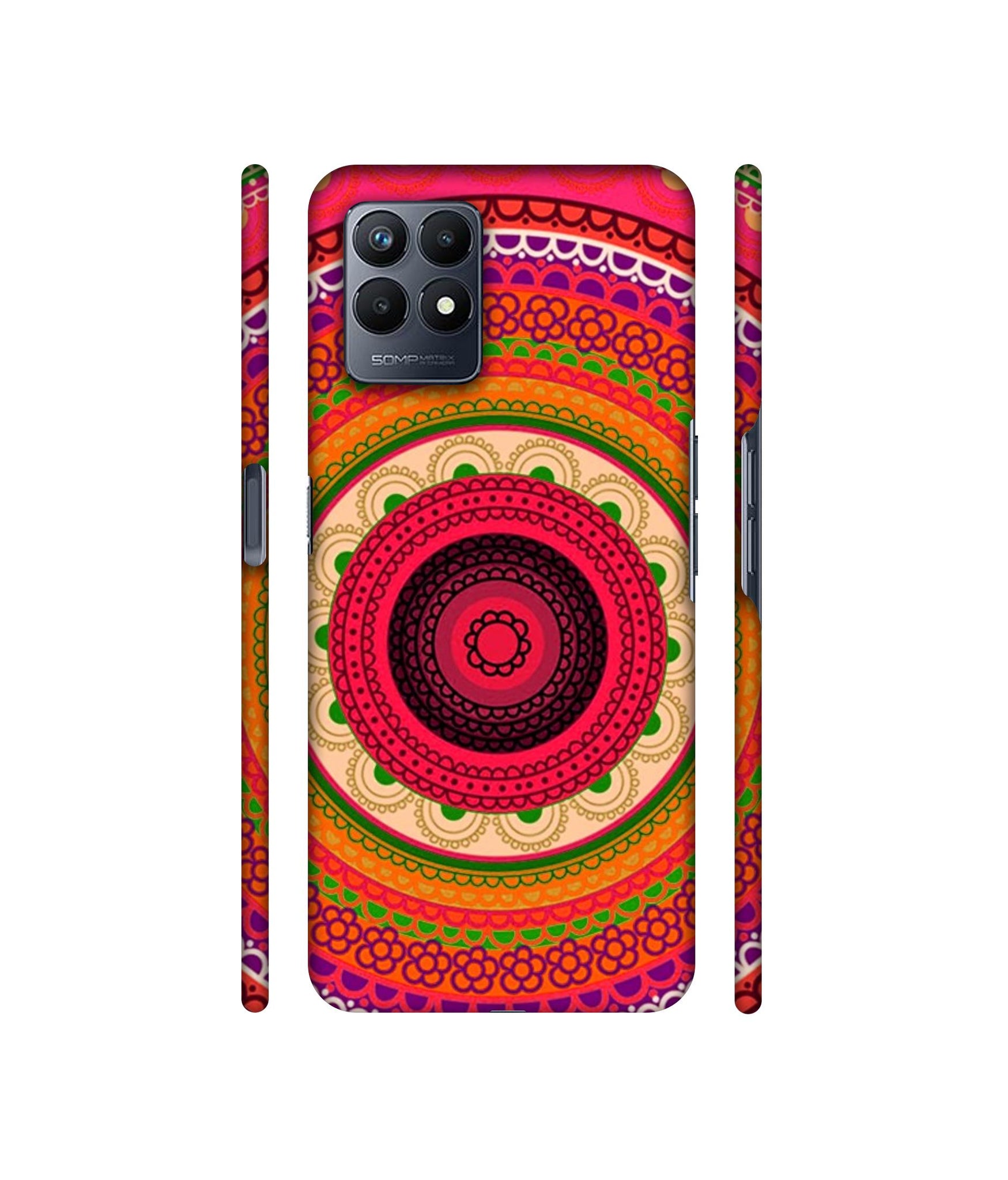 Round Rangoli Designer Hard Back Cover for Realme Narzo 50