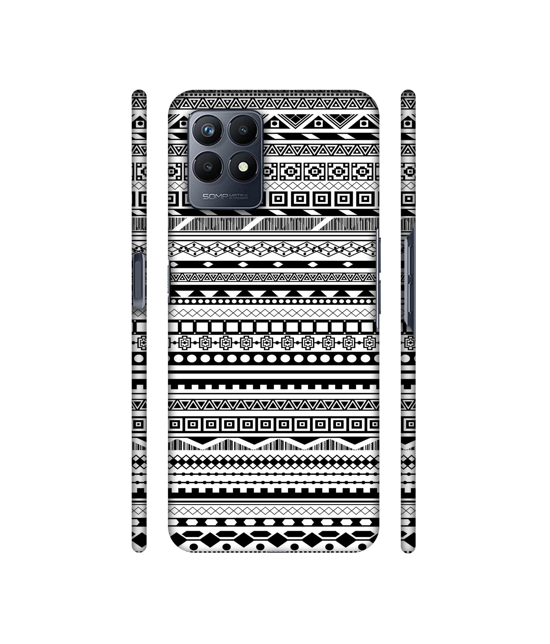 Black & White Patterns Designer Hard Back Cover for Realme Narzo 50