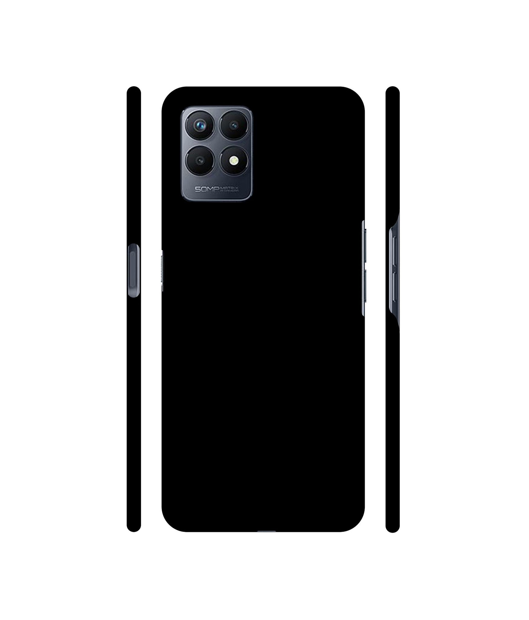 Solid Black Designer Hard Back Cover for Realme Narzo 50