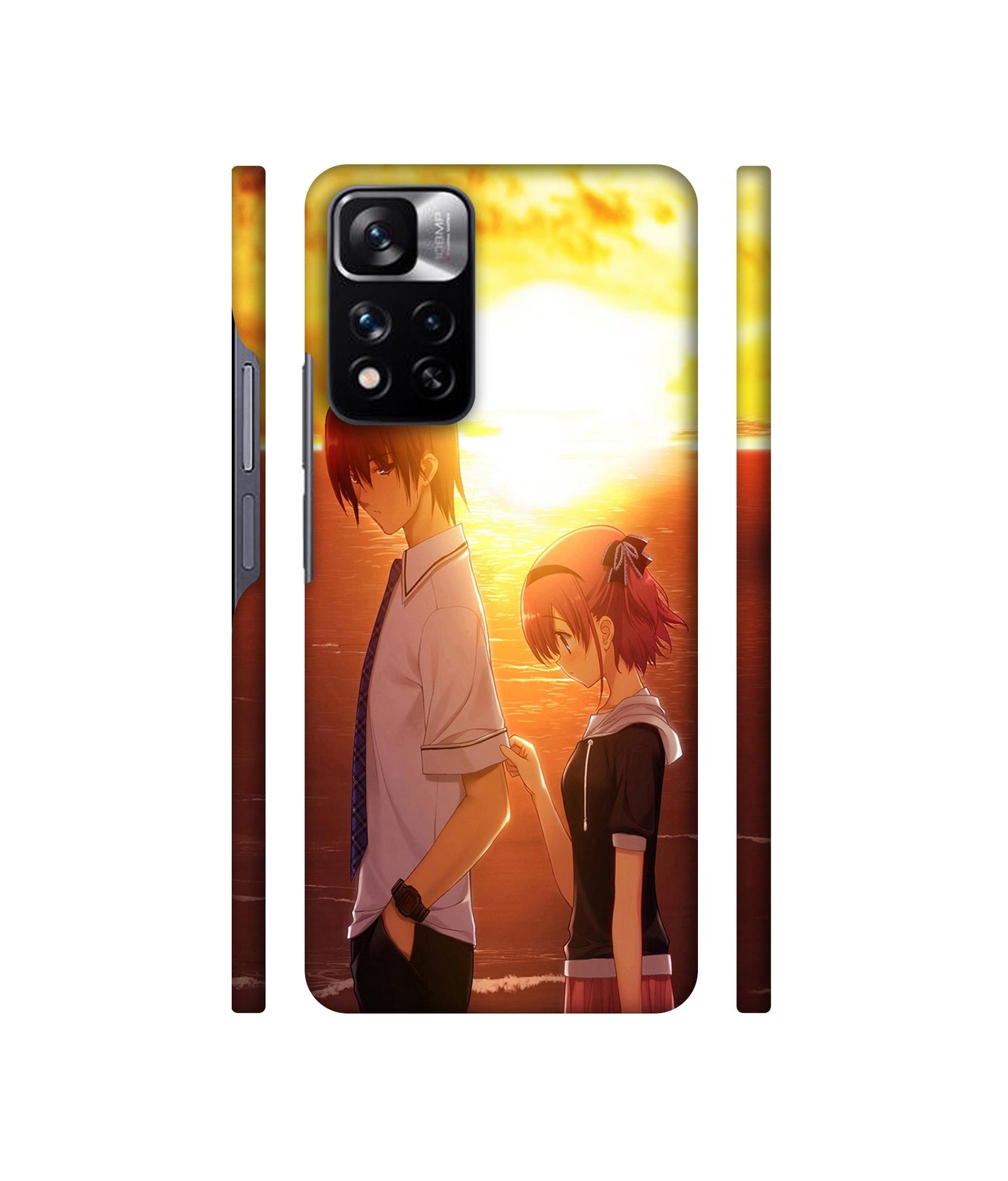 Girl Boy Sunset Sea Designer Hard Back Cover for Mi Redmi Note 11 Pro 4G / Mi Redmi Note 11 Pro 5G / Mi Redmi Note 11 Pro + 5G
