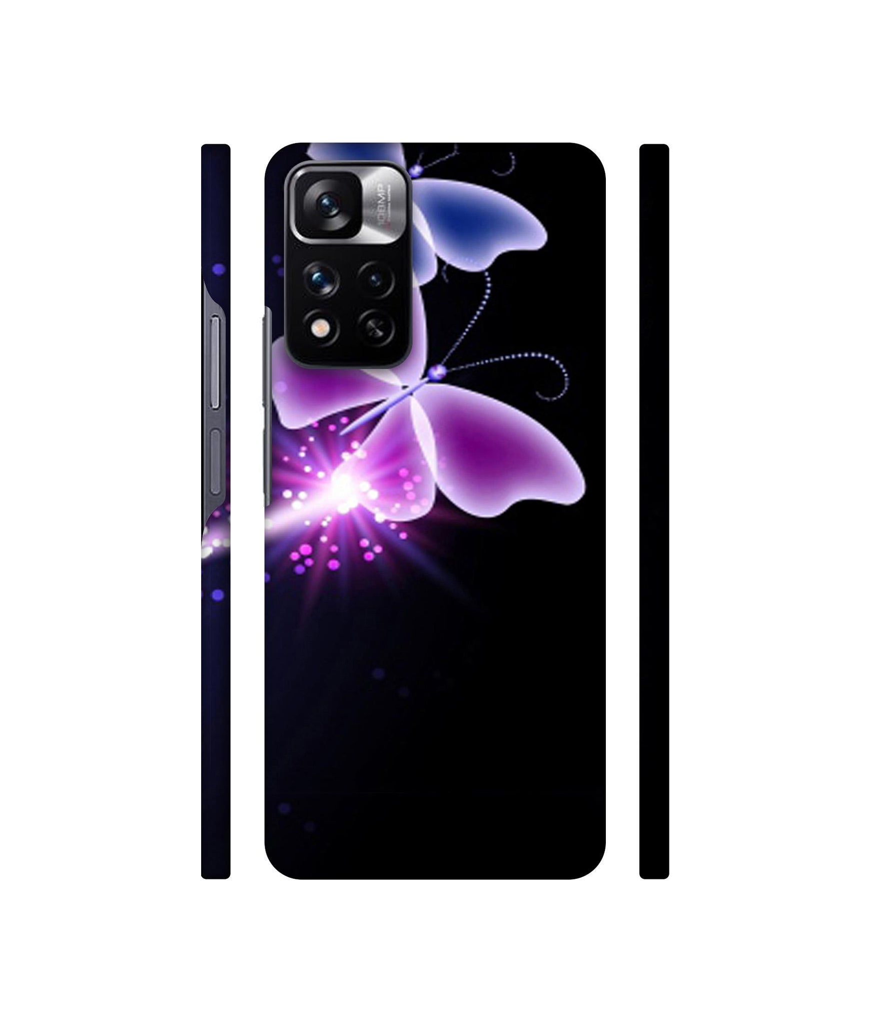 Neon Butterfly Light Abstract Shine Designer Hard Back Cover for Mi Redmi Note 11 Pro 4G / Mi Redmi Note 11 Pro 5G / Mi Redmi Note 11 Pro + 5G