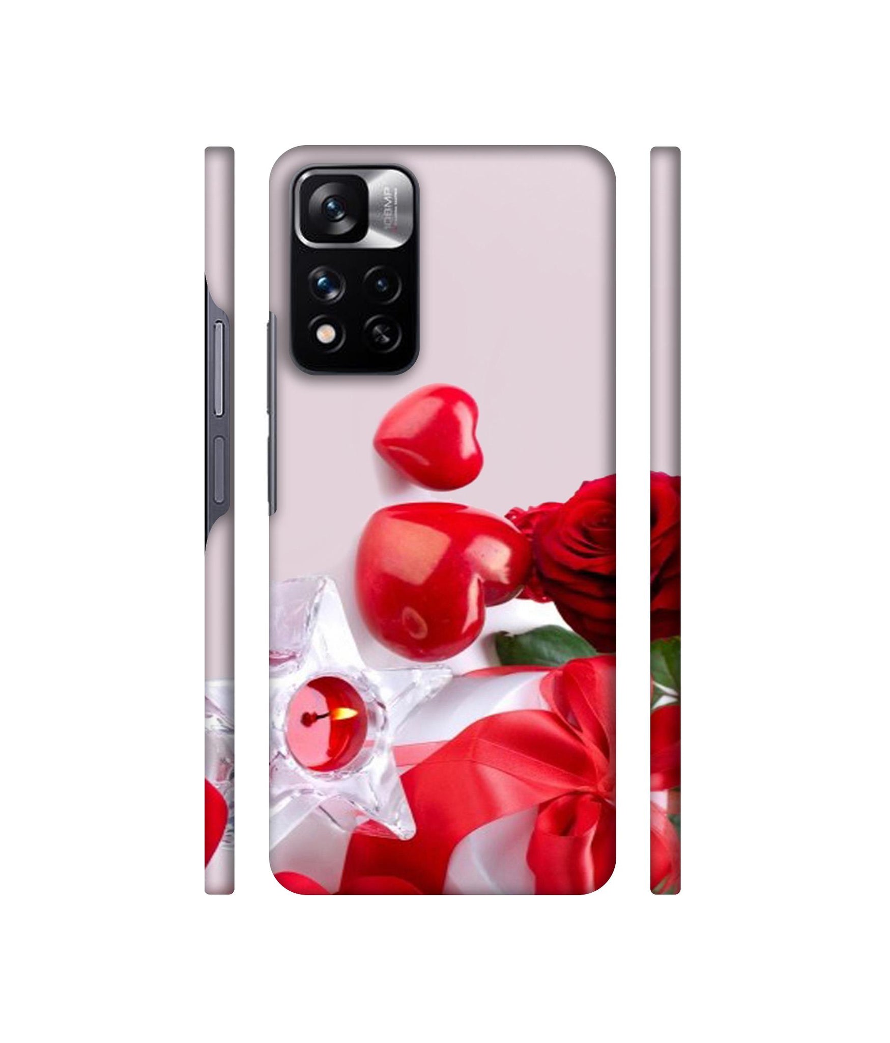 Red Rose Heart Valentines Couple Designer Hard Back Cover for Mi Redmi Note 11 Pro 4G / Mi Redmi Note 11 Pro 5G / Mi Redmi Note 11 Pro + 5G
