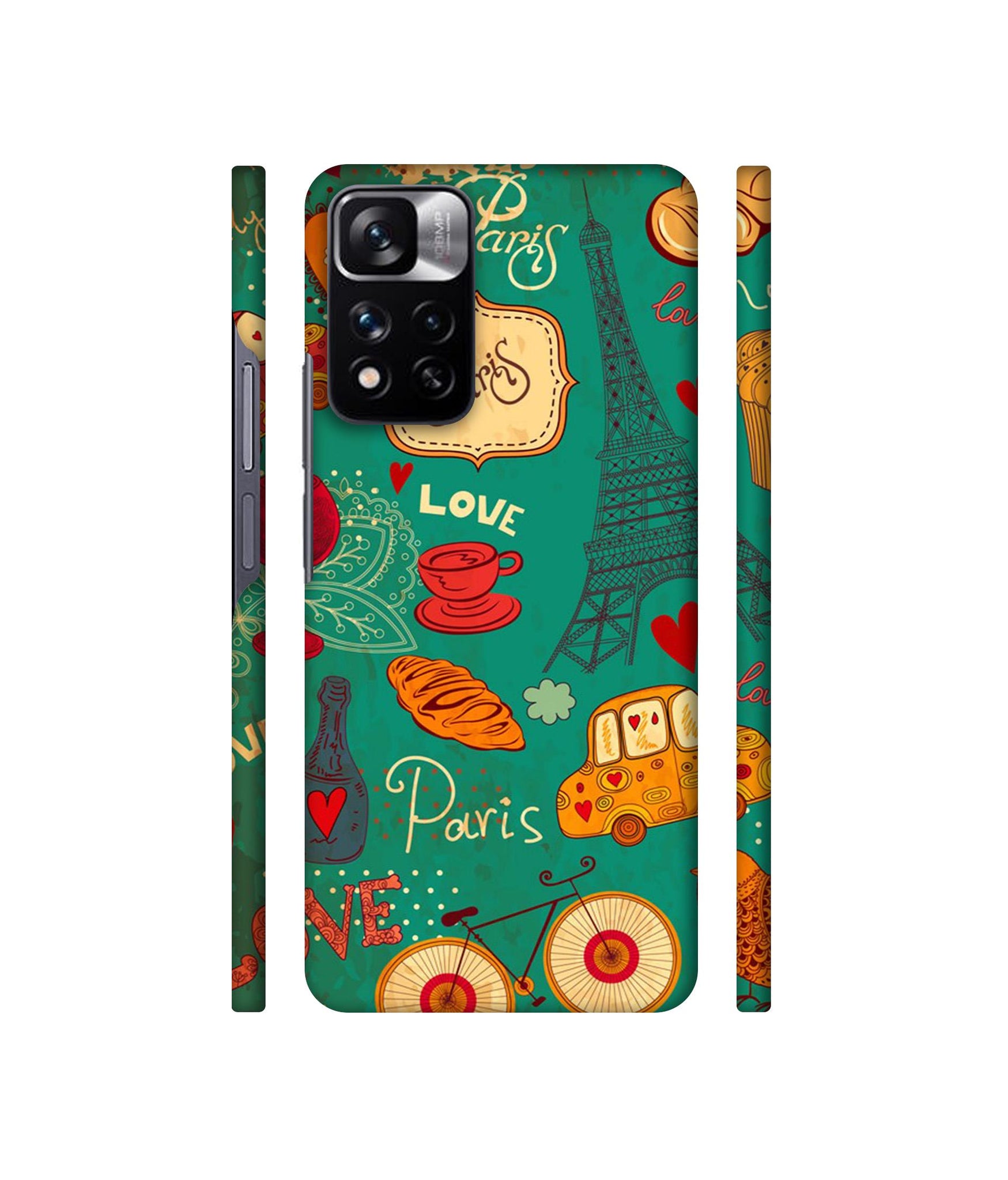Paris Love Print Designer Hard Back Cover for Mi Redmi Note 11 Pro 4G / Mi Redmi Note 11 Pro 5G / Mi Redmi Note 11 Pro + 5G