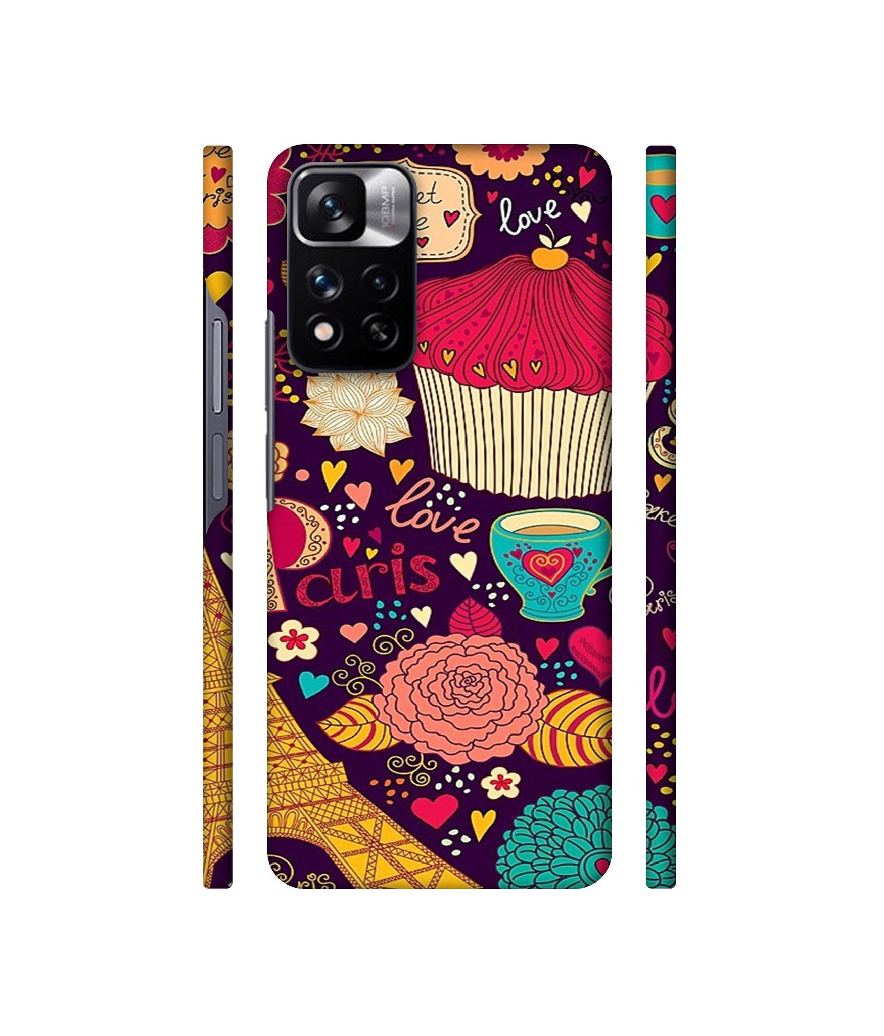 Paris Flower Love Designer Hard Back Cover for Mi Redmi Note 11 Pro 4G / Mi Redmi Note 11 Pro 5G / Mi Redmi Note 11 Pro + 5G