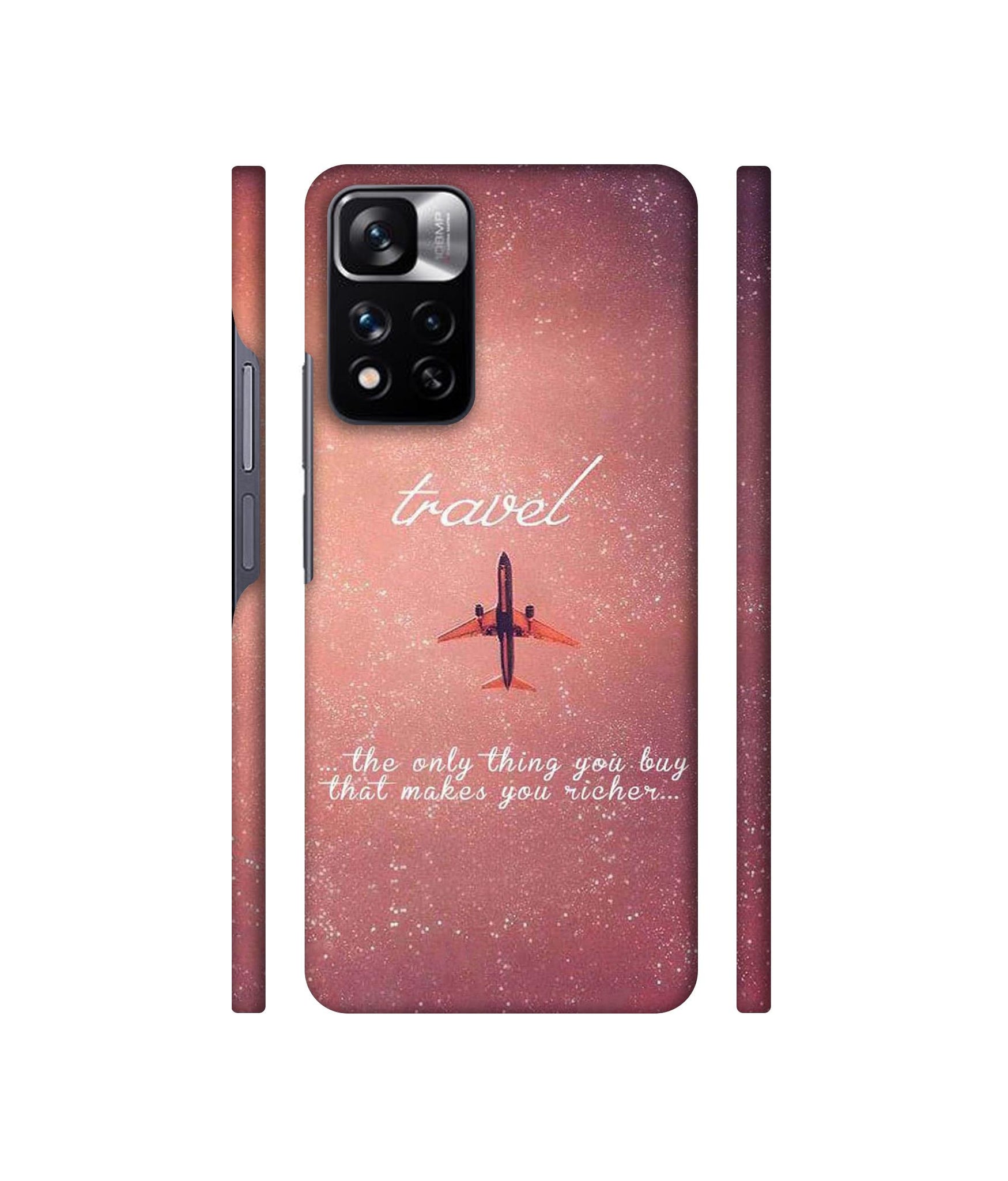 Travel with Plane Designer Hard Back Cover for Mi Redmi Note 11 Pro 4G / Mi Redmi Note 11 Pro 5G / Mi Redmi Note 11 Pro + 5G