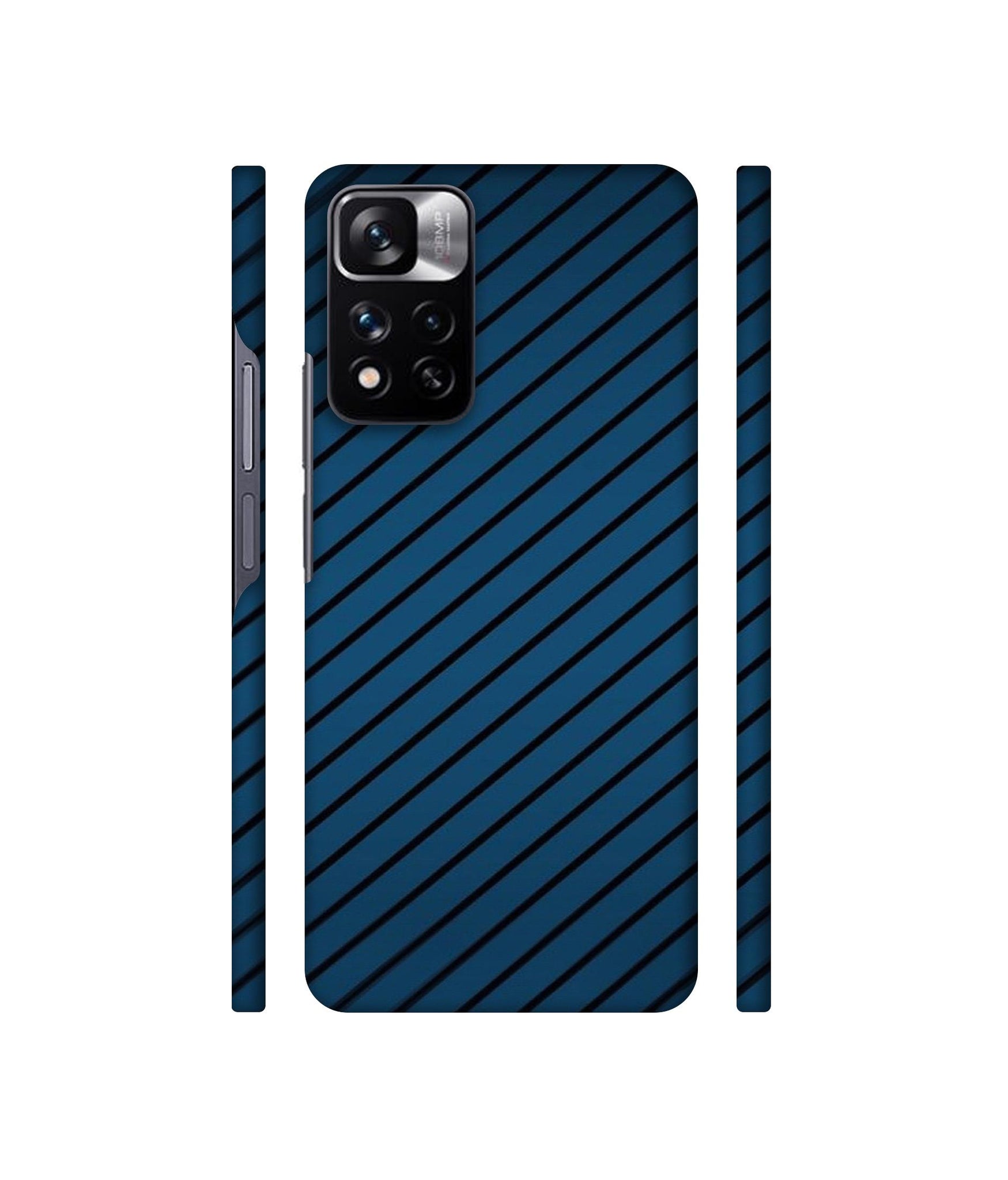 Blue Stripes Designer Hard Back Cover for Mi Redmi Note 11 Pro 4G / Mi Redmi Note 11 Pro 5G / Mi Redmi Note 11 Pro + 5G