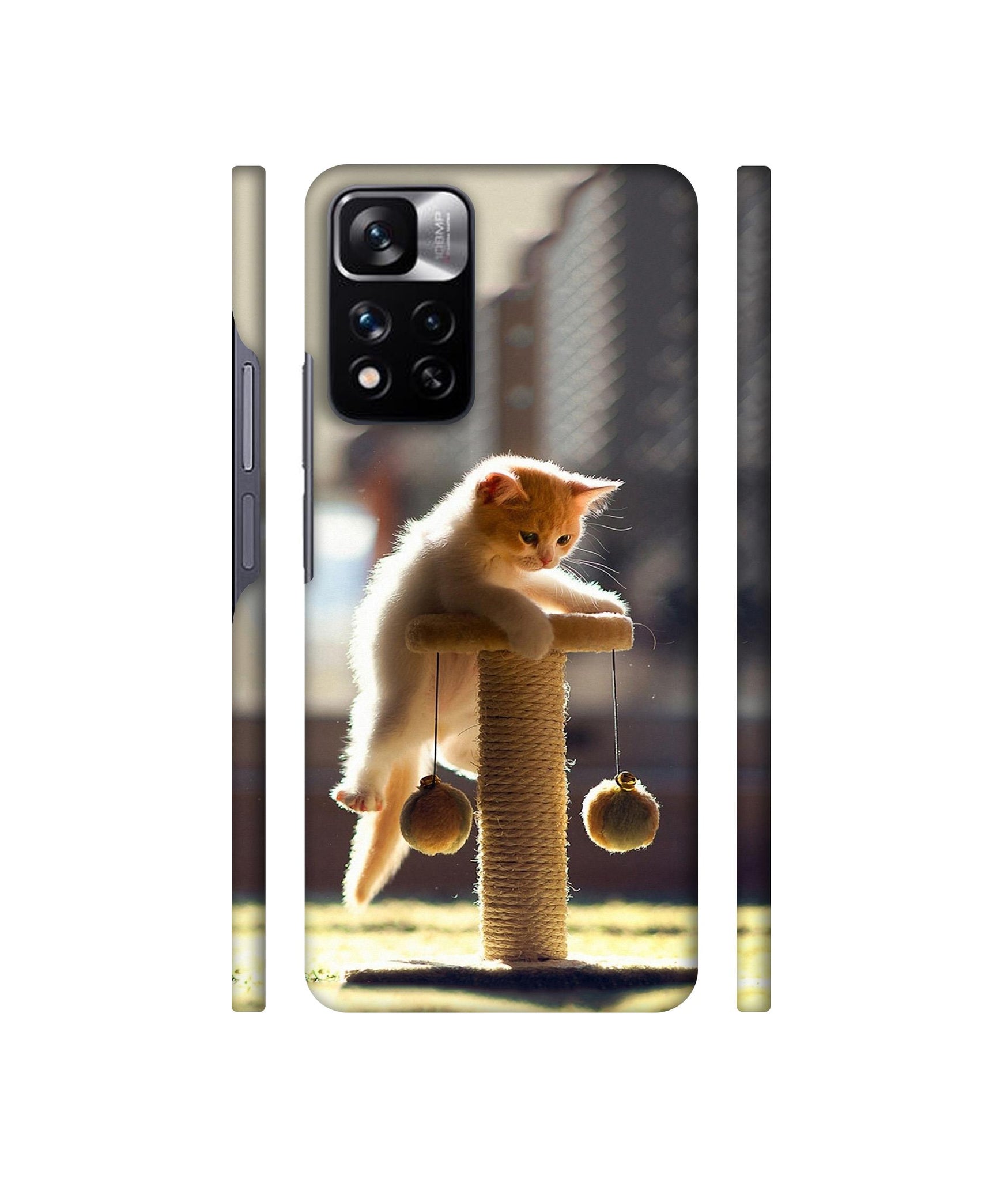 Cat Climbing Designer Hard Back Cover for Mi Redmi Note 11 Pro 4G / Mi Redmi Note 11 Pro 5G / Mi Redmi Note 11 Pro + 5G